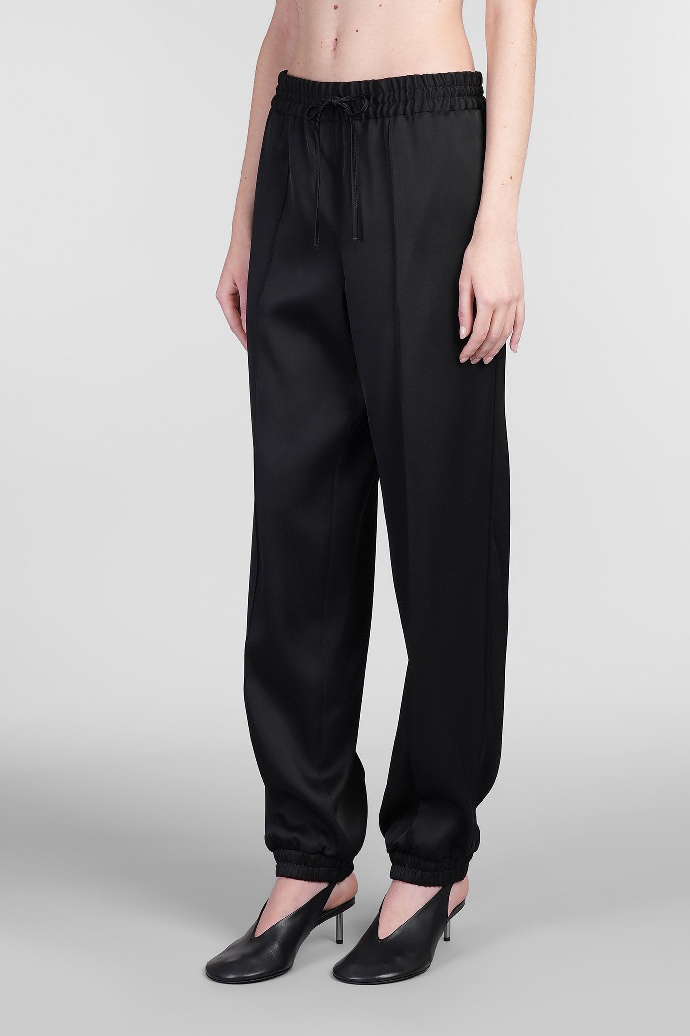 Jil Sander Tapered-leg Drawstring Trousers In Black