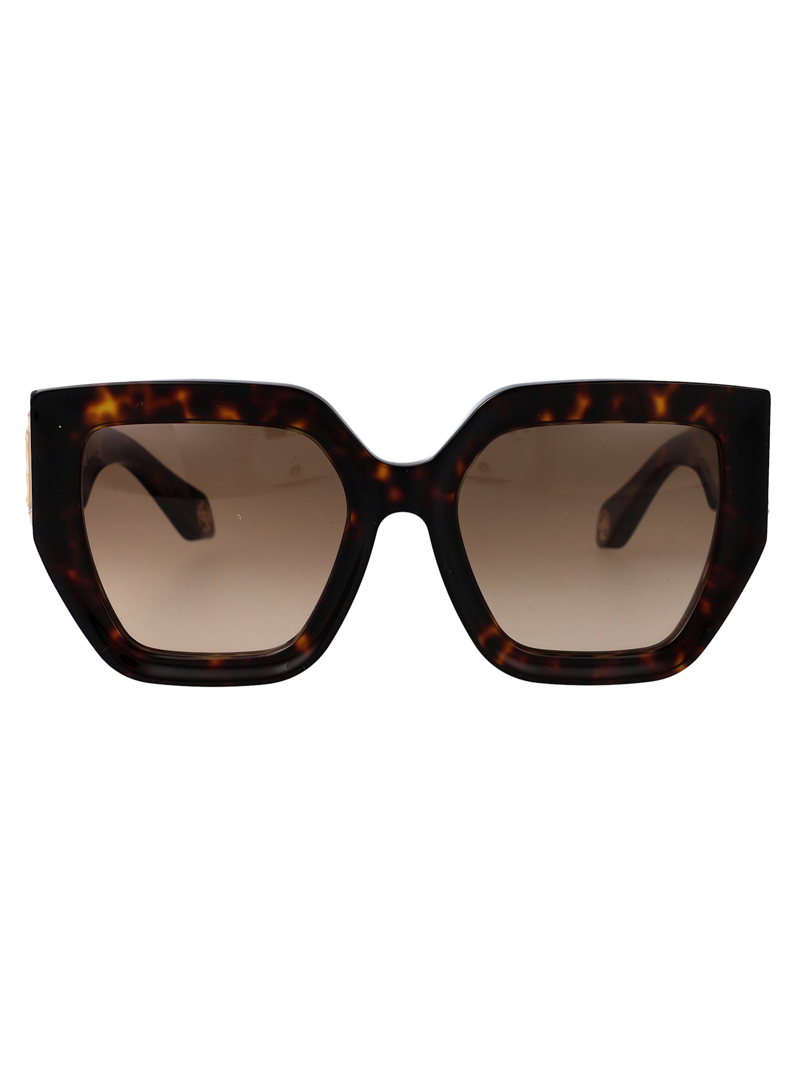 Shop Roberto Cavalli Src089 Sunglasses In Havana Marrone Giallo Lucida