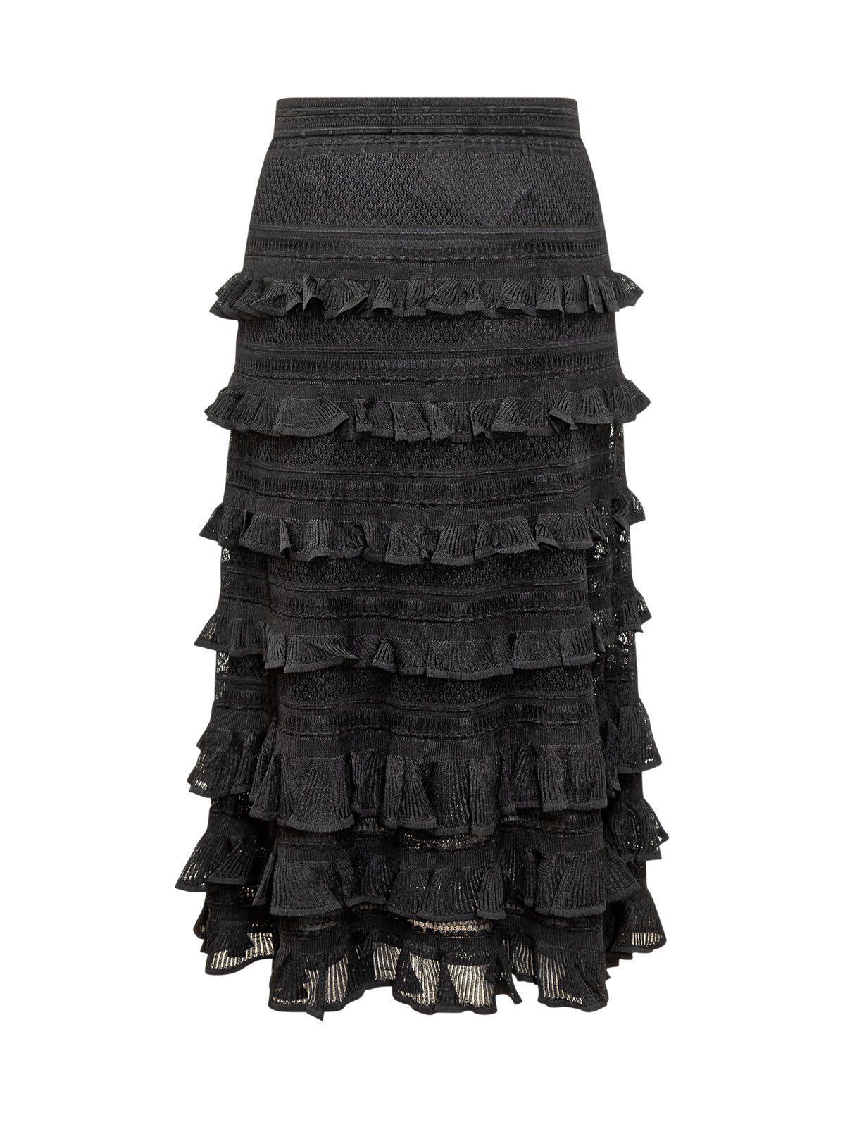 Shop Zimmermann Illustration Frilled Skirt In Black