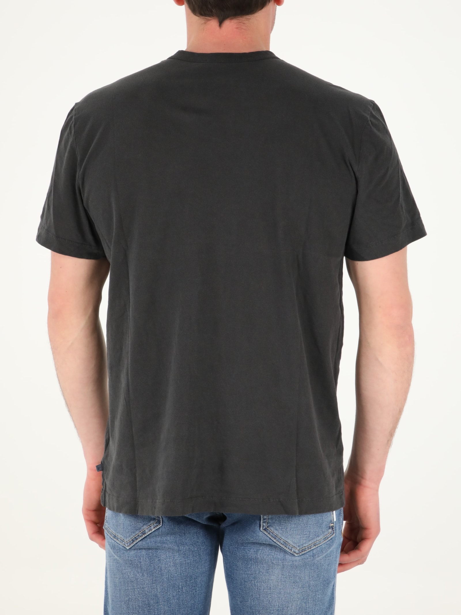 Shop James Perse Lead Grey Cotton T-shirt In Black