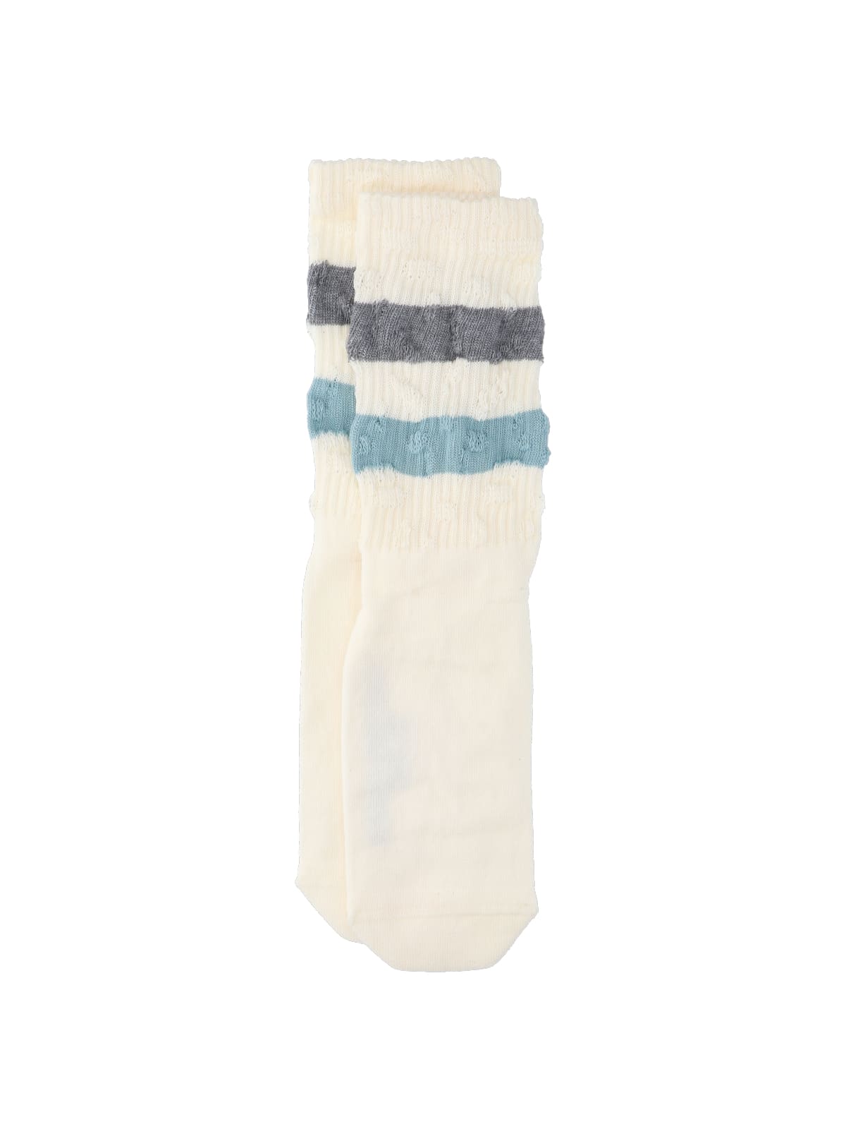 Shop Golden Goose Striped Detail Socks In Crema