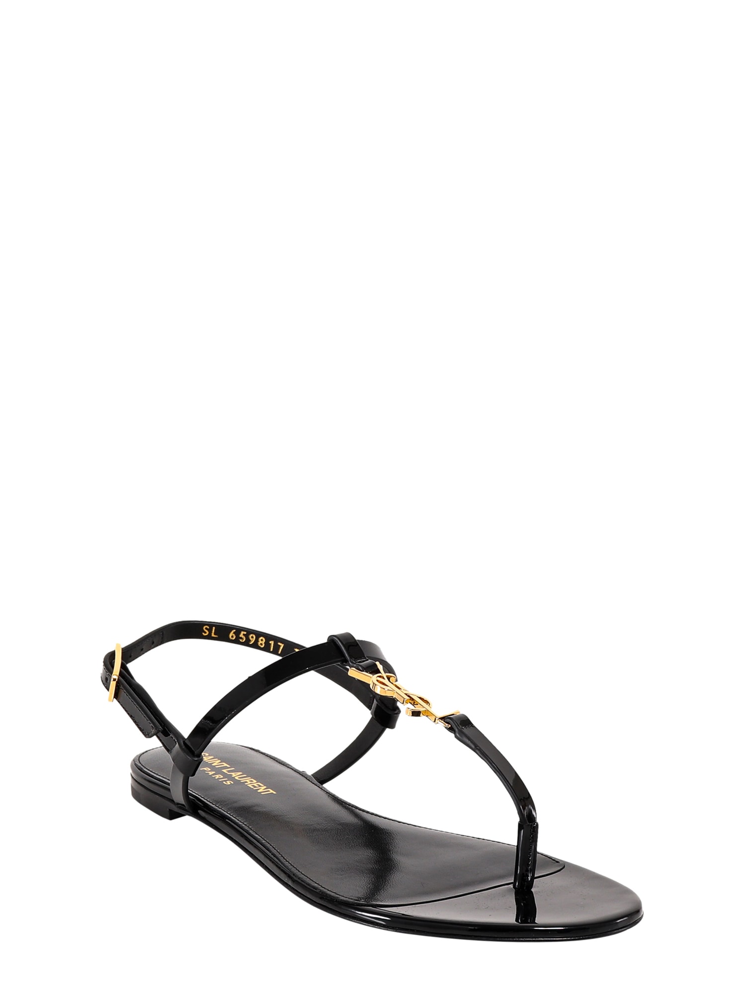 Shop Saint Laurent Cassandra Sandals In Black