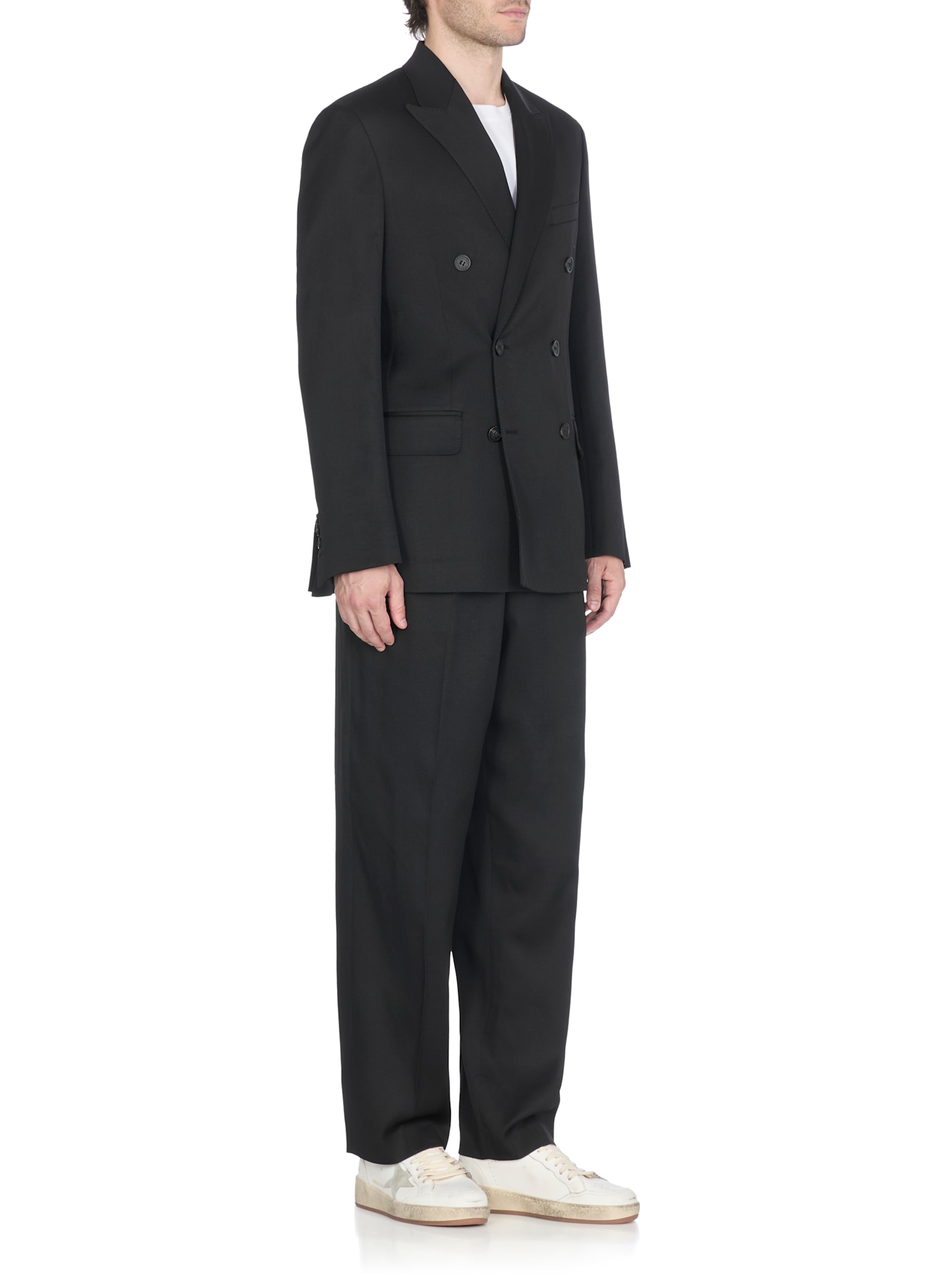 Golden Goose Tailored Black Trousers With Pleated Front In Black