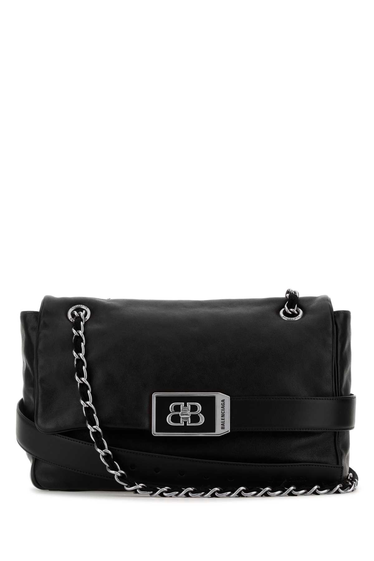 Black Leather Modu Shoulder Bag