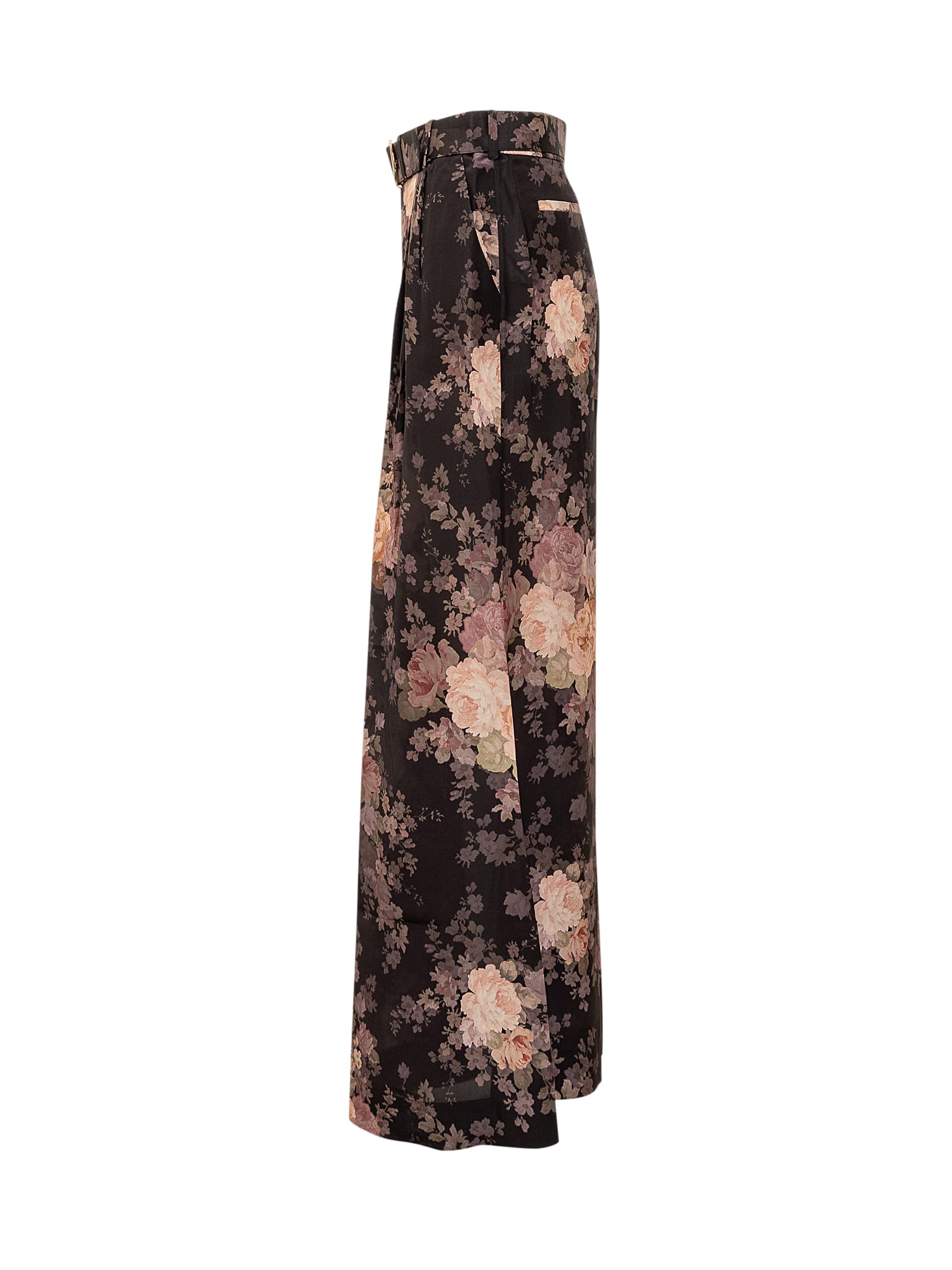 Shop Zimmermann Pant In Black Rococo Floral