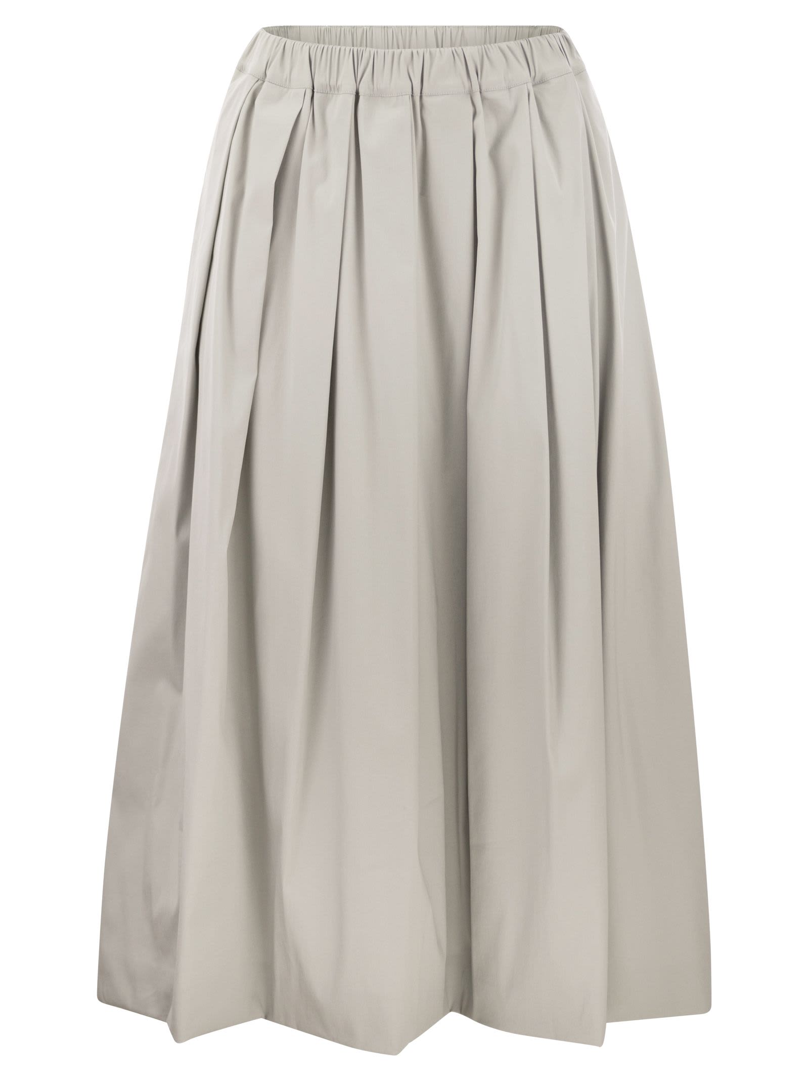 Shop Fabiana Filippi Wide Skirt In Technical Cotton  In White