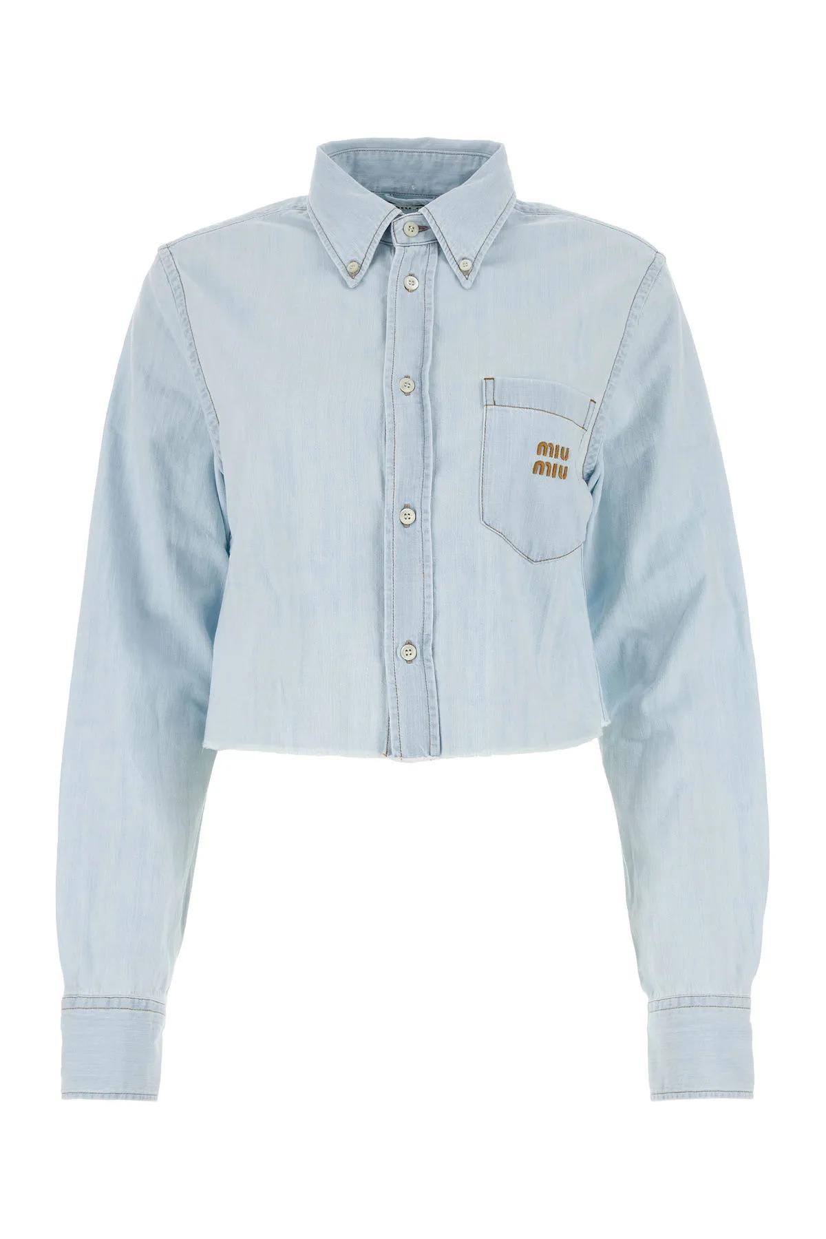 MIU MIU LIGHT BLUE CHAMBRAY SHIRT