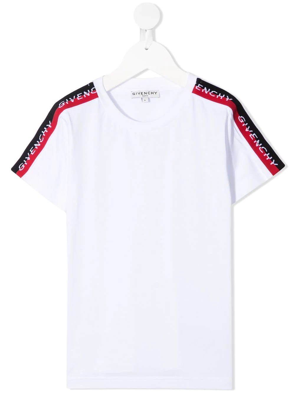 GIVENCHY KID WHITE T-SHIRT WITH LOGOED STRIPES,H25246 10B