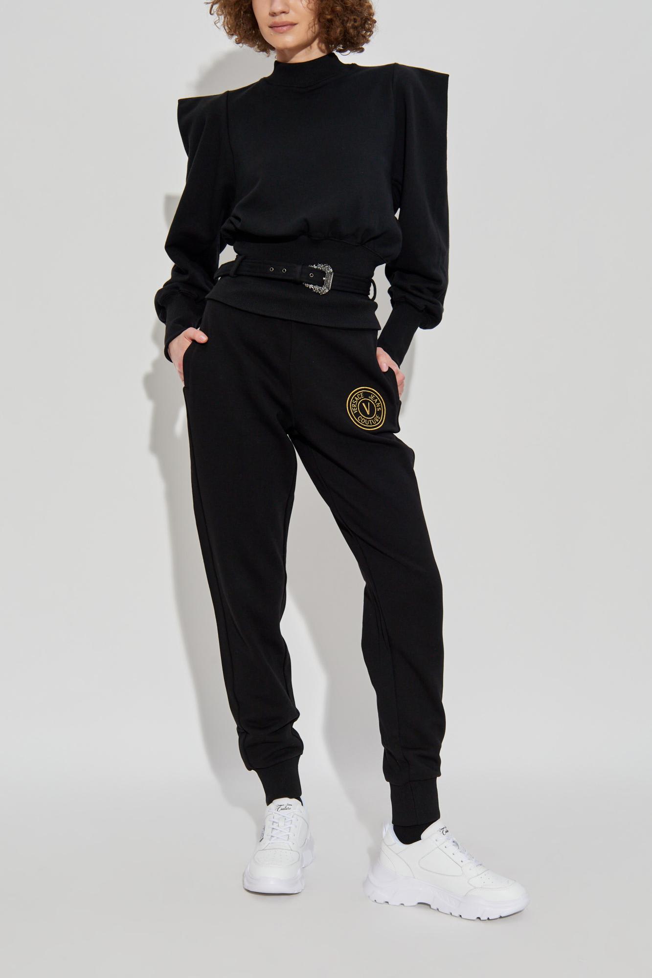 Versace Jeans Couture Sweatpants With Embroidered Logo In Black