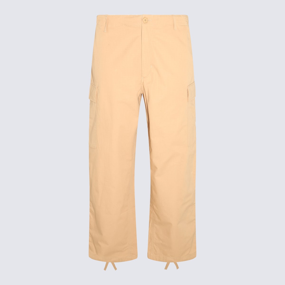 Shop Kenzo Light Brown Cotton Cargo Trousers