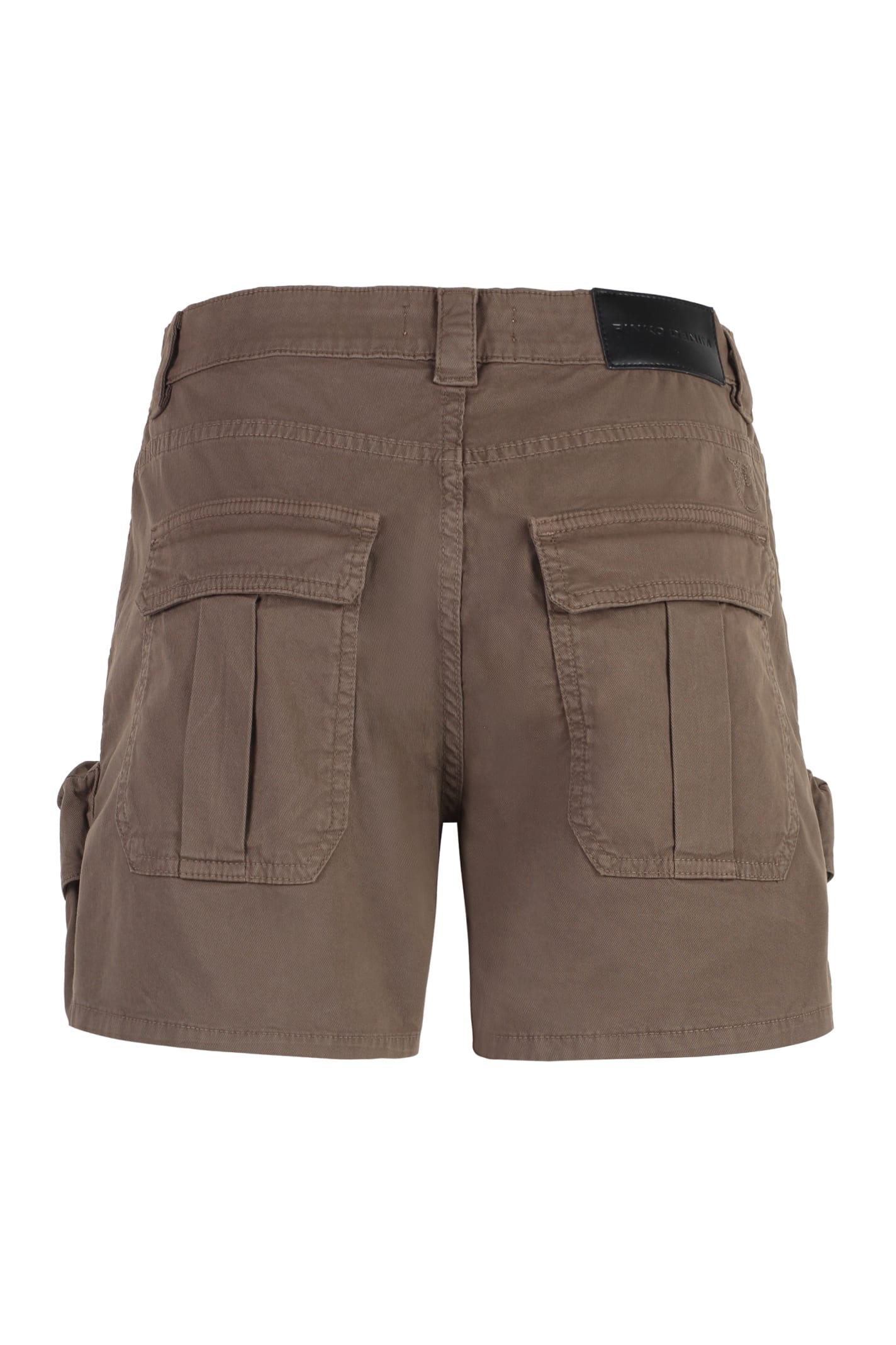 Shop Pinko Porta Cotton Shorts In Brown