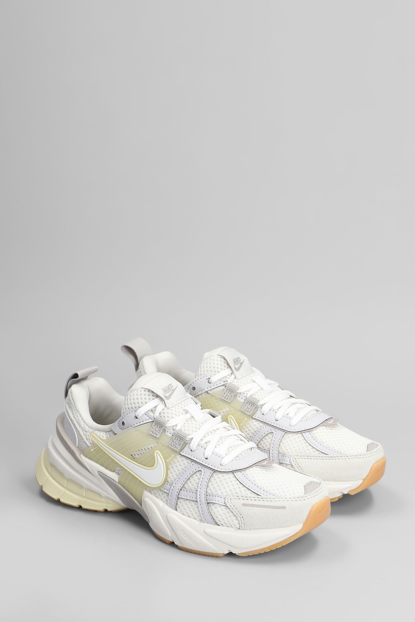 Nike V2k Run Sneakers In Grey Leather And Fabric In Multi