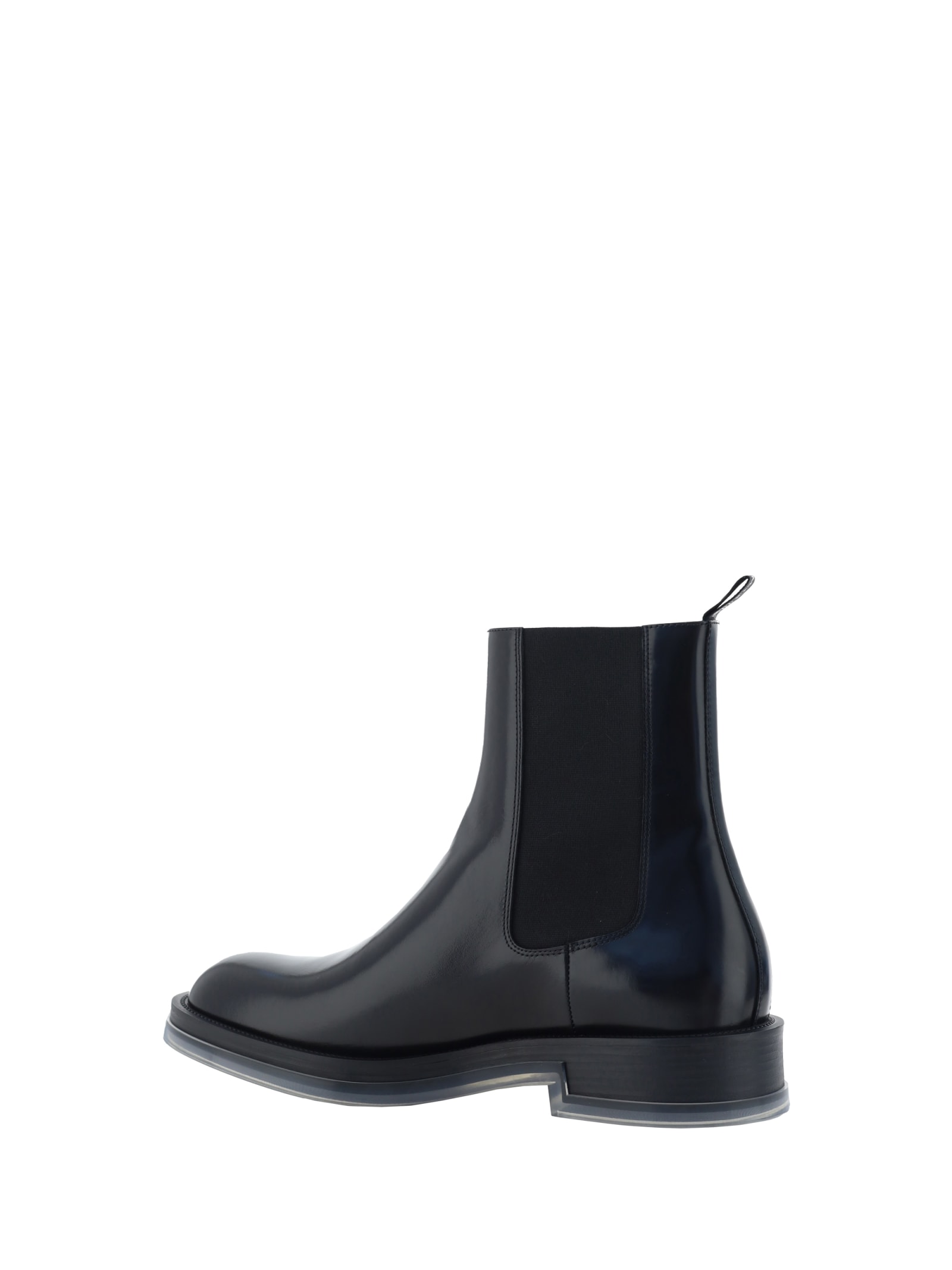 Shop Alexander Mcqueen Ankle Boots In Black/silver/transpa