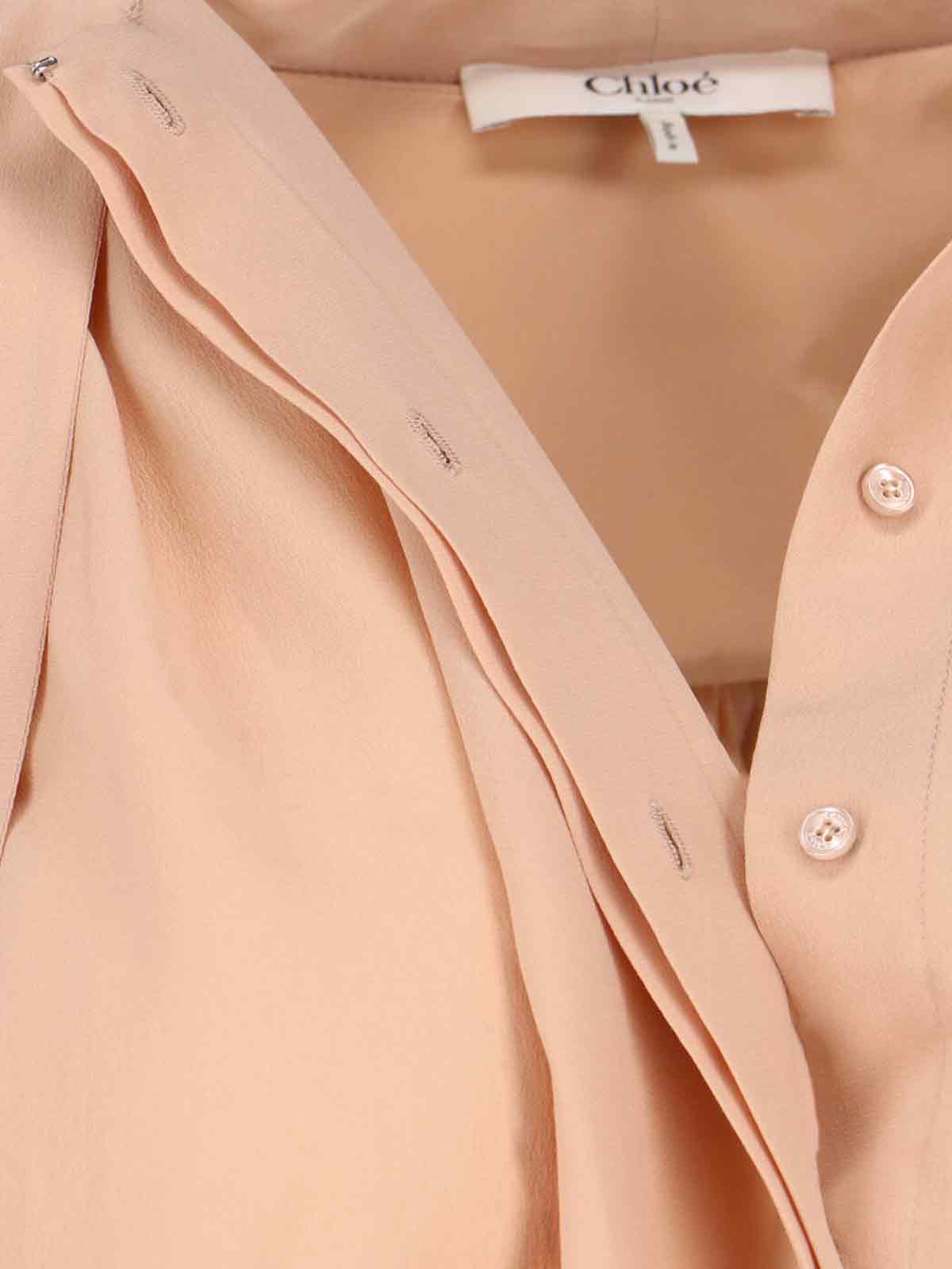 Chloé Stylish Top With Bow Tie Neck In Multi