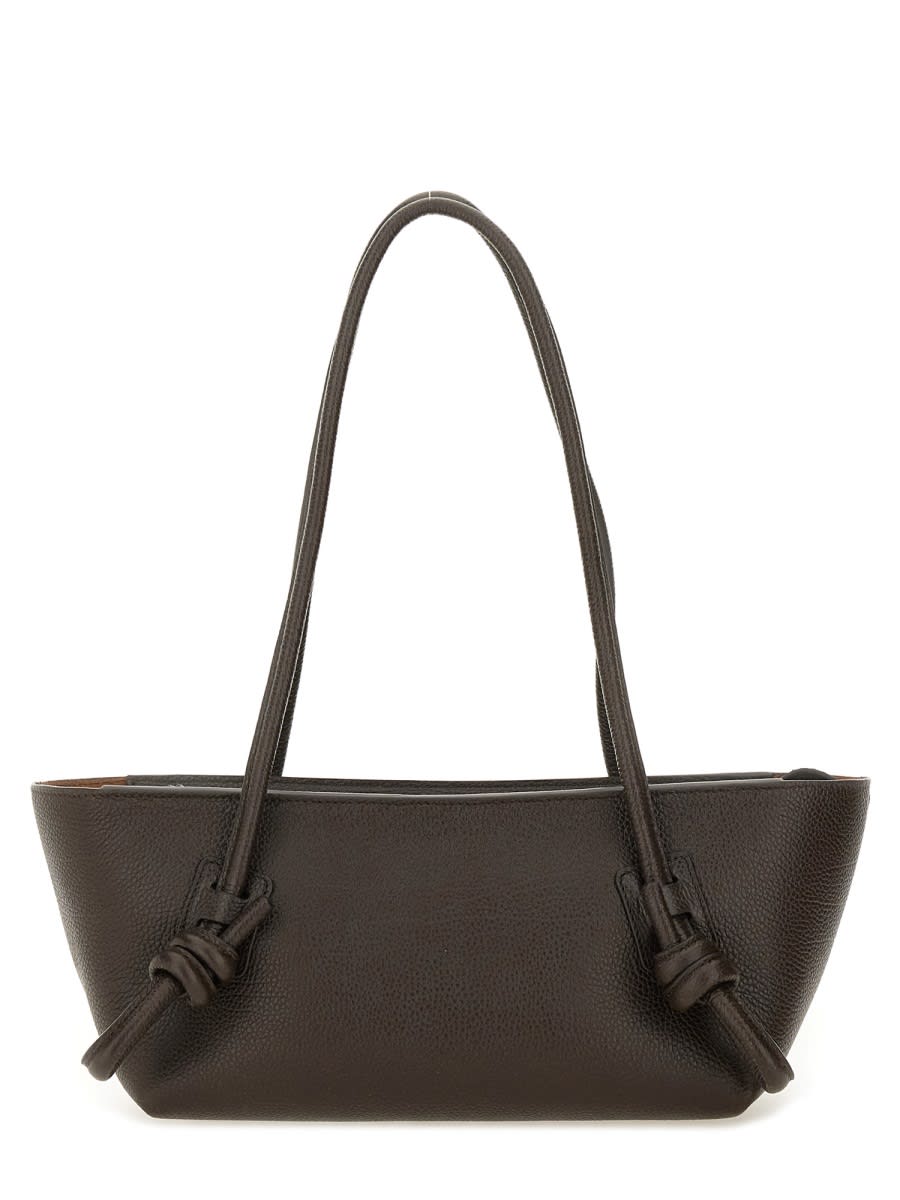 Hereu Rectangular Shoulder Bag Knotted Handles In Brown