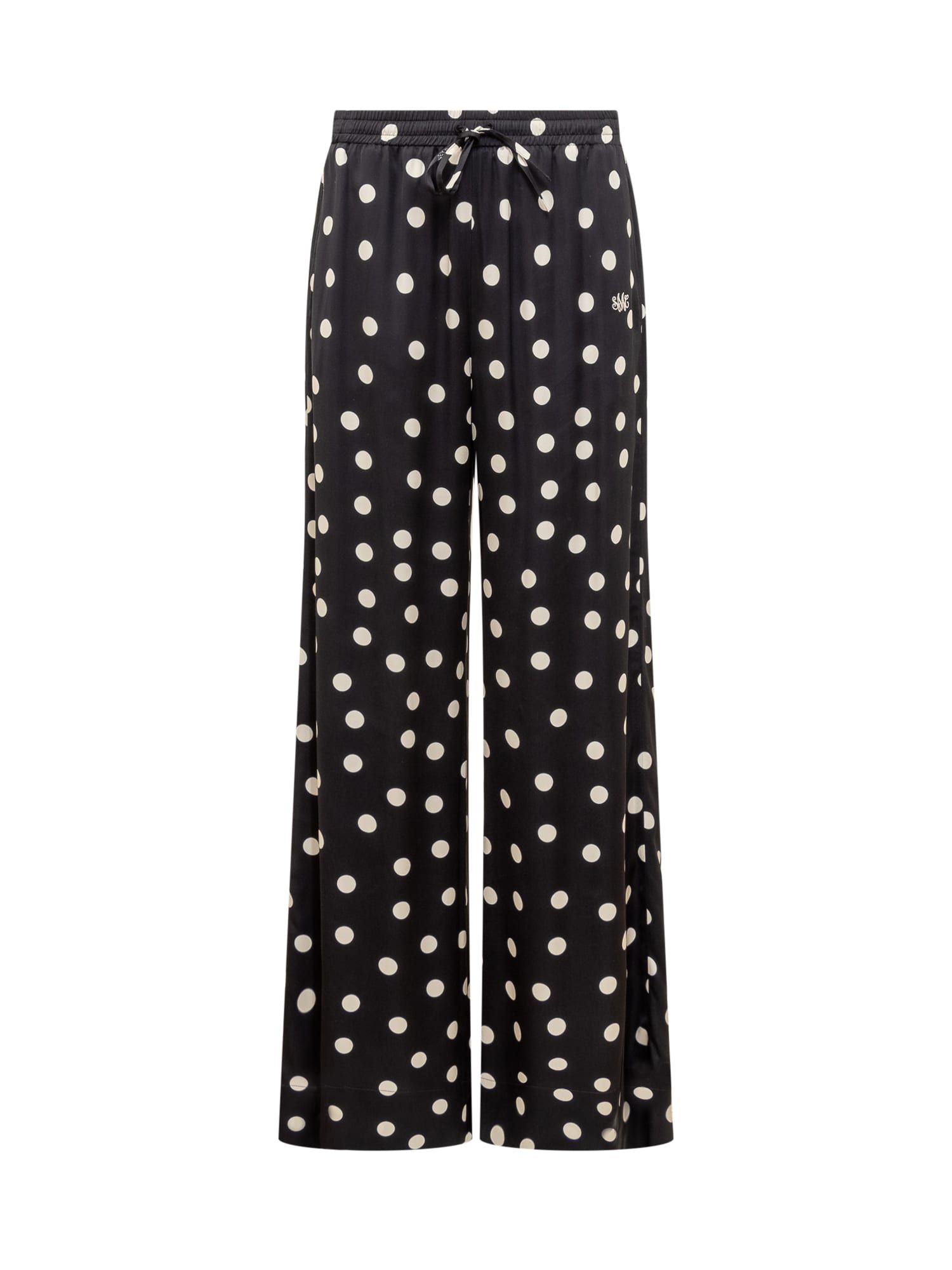 Stella Mccartney Pants With Polka Dot Pattern In Black/cream