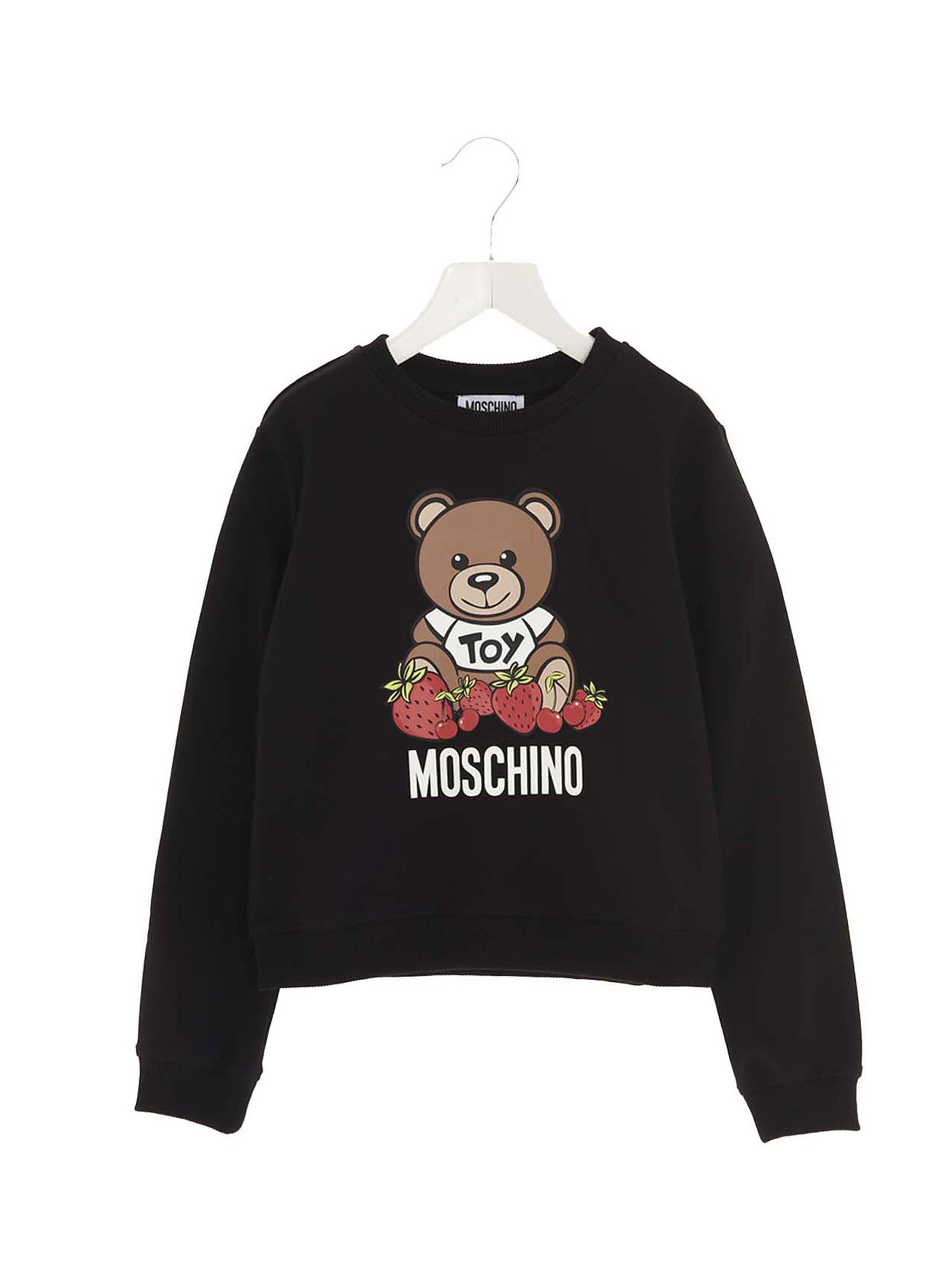 Moschino Kids' Teddy Fragole Sweatshirt In Black