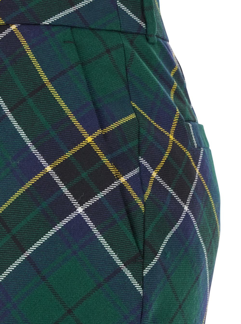 Alexander Mcqueen Wool Tartan Flared Skirt With Belt Loops In Multi