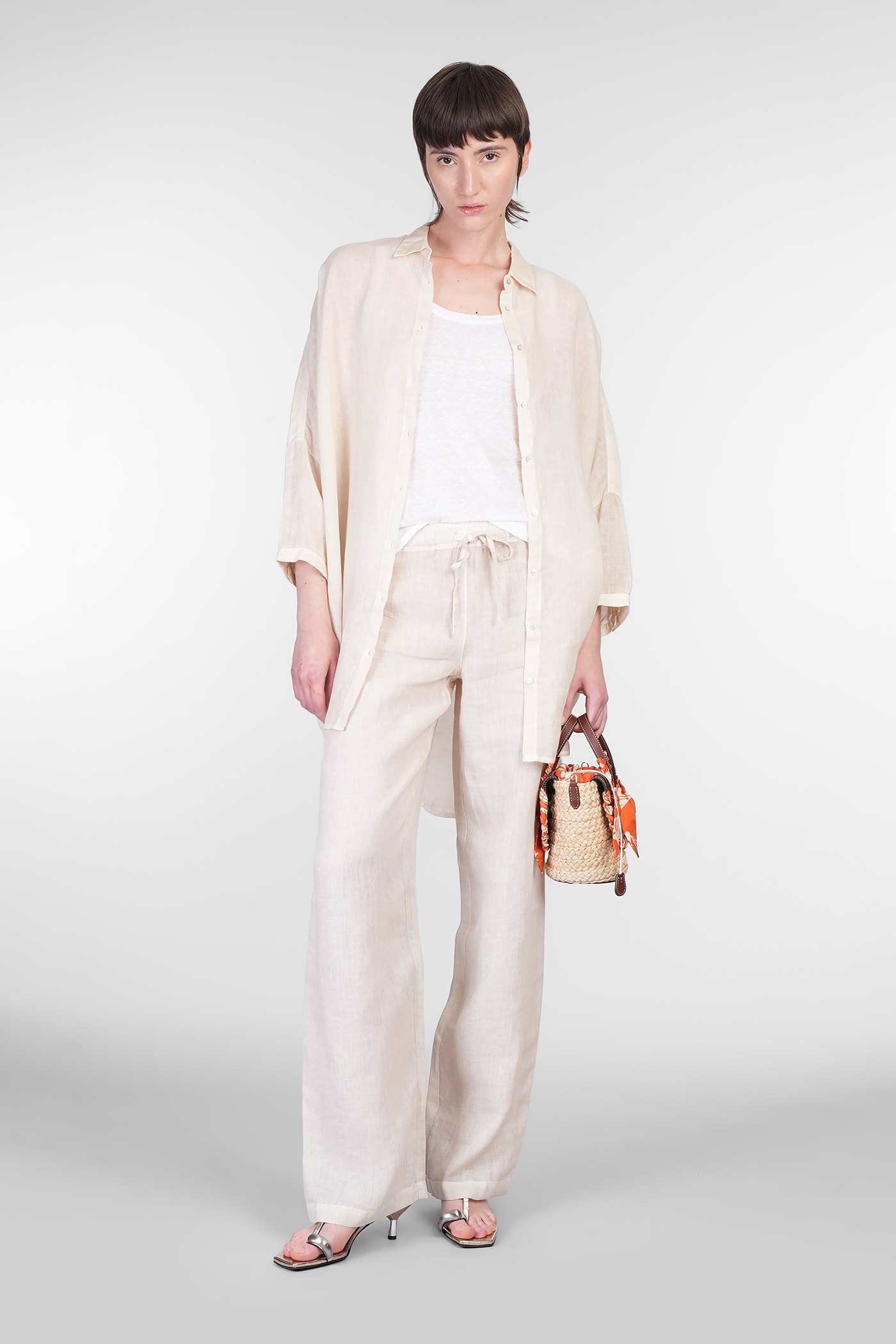 Shop 120% Lino Tank Top In White Linen