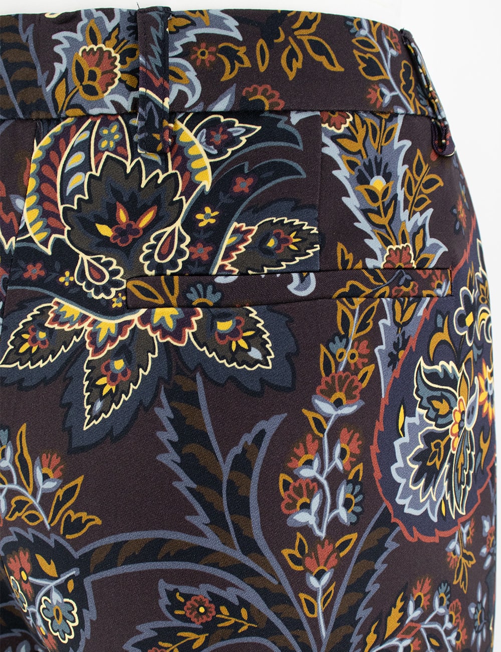 Shop Etro Trousers In Print On Black Base