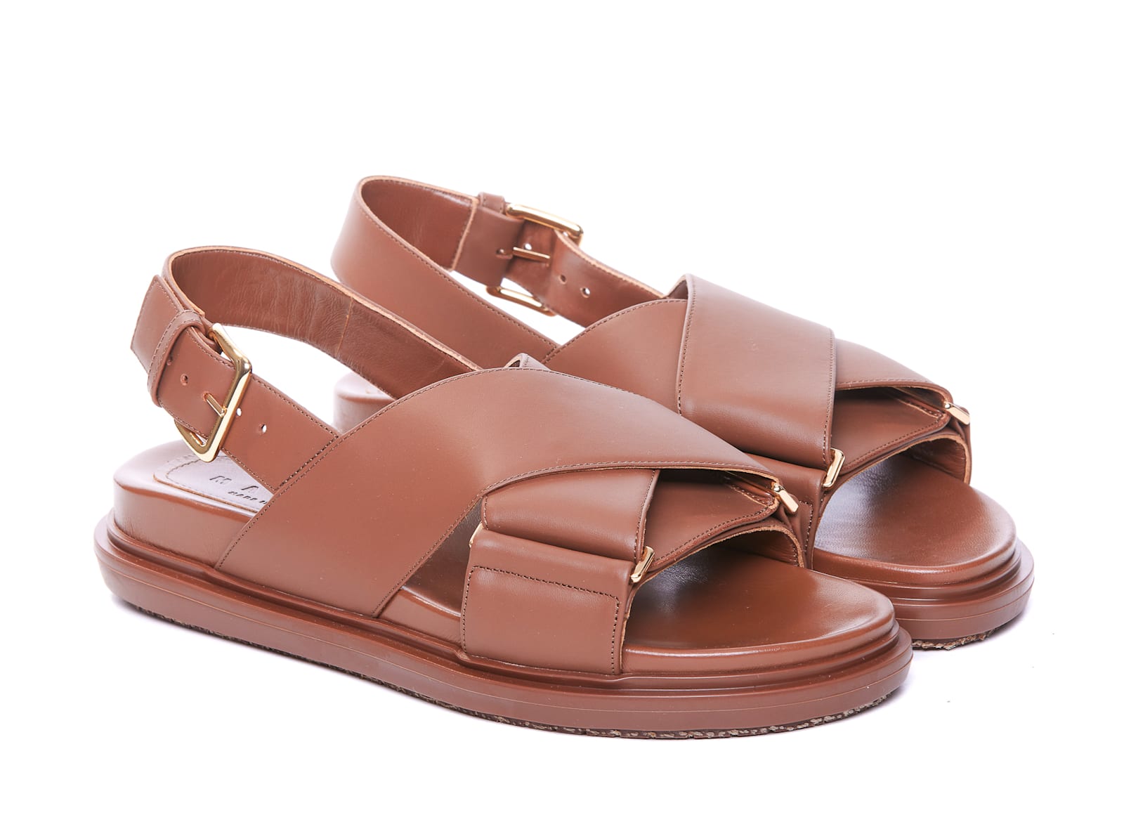 Shop Marni Fussbett Sandals In Brown