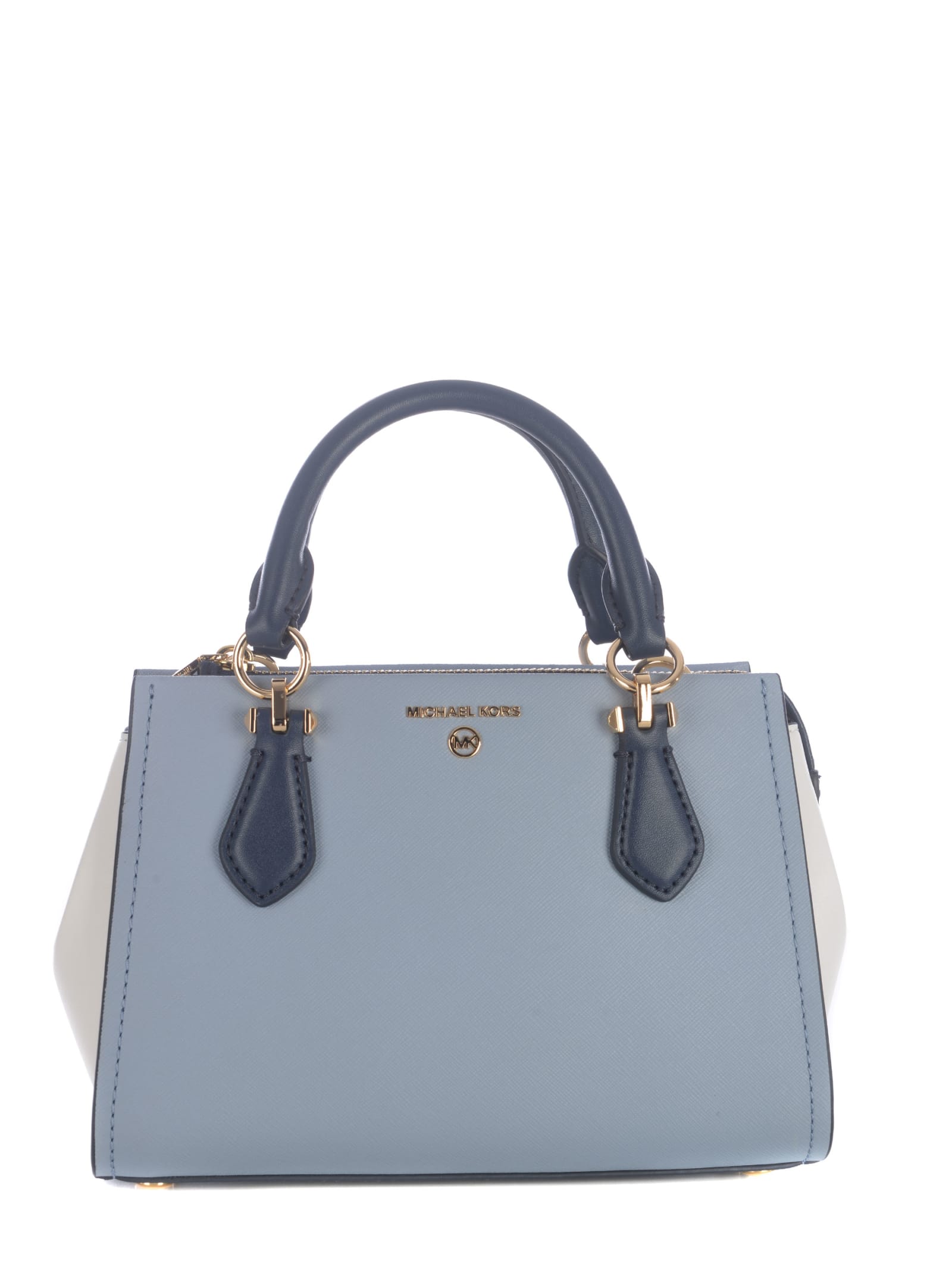 Buy Michael Kors Marilyn Small Colorblock Saffiano Leather Crossbody Bag, Blue Color Women