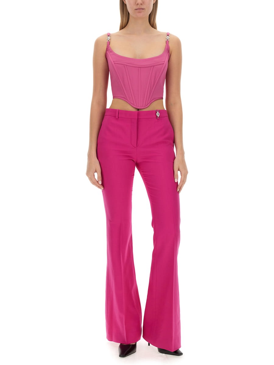 Shop Versace Top With Corset In Fuchsia