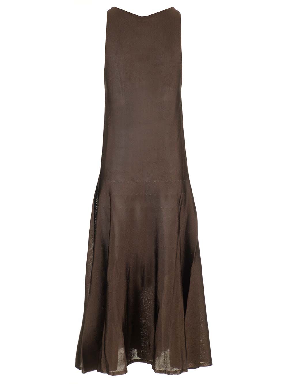 Shop Khaite Hencil Midi Dress In Brown