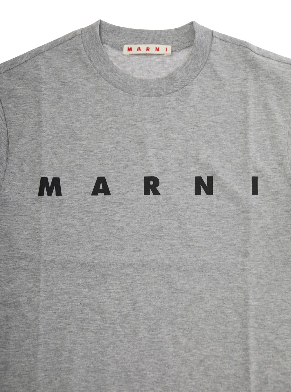 Marni Kids Gray Crew-neck Short-sleeve T-shirt In Gray