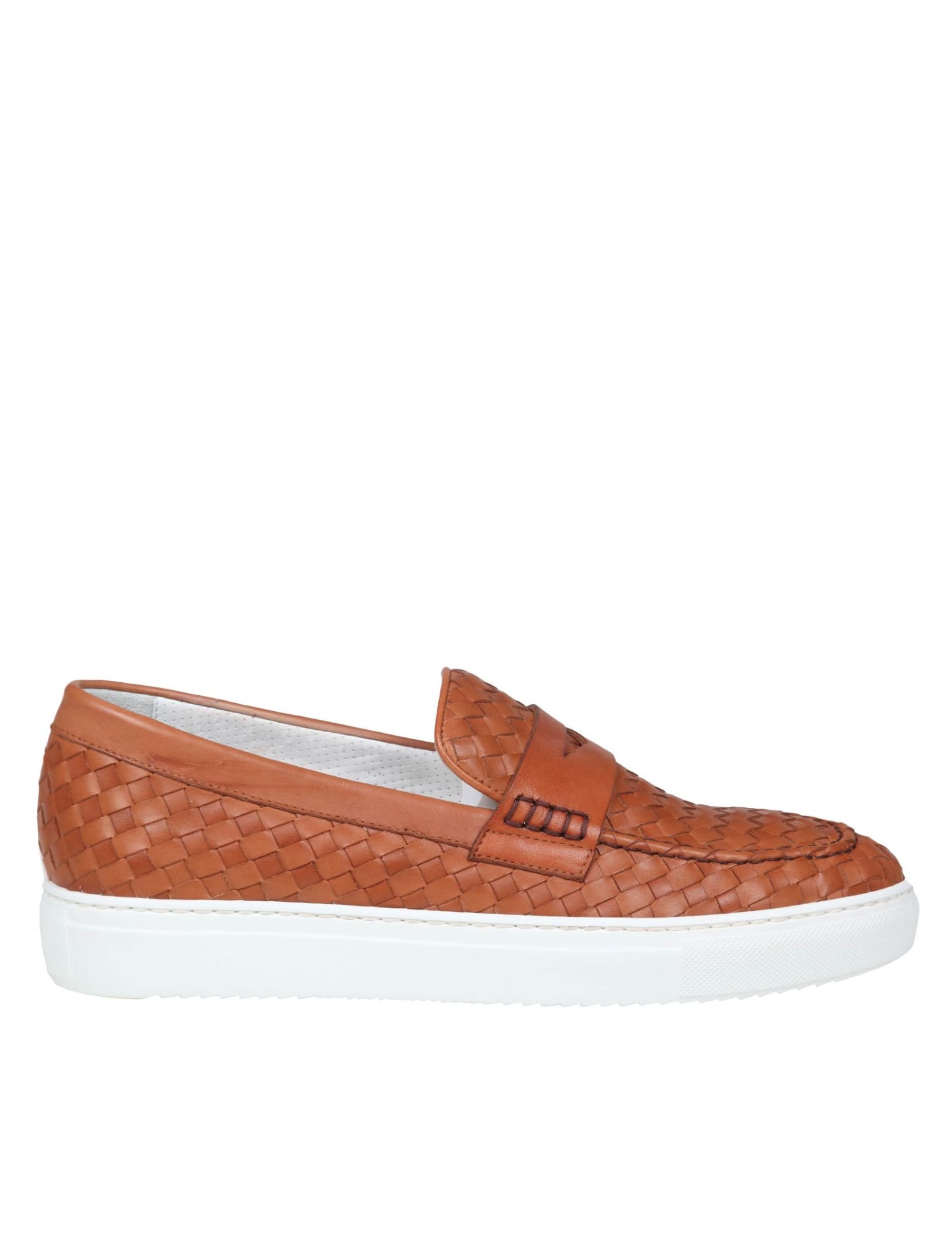 DOUCAL'S PENNY LOAFER IN WOVEN LEATHER