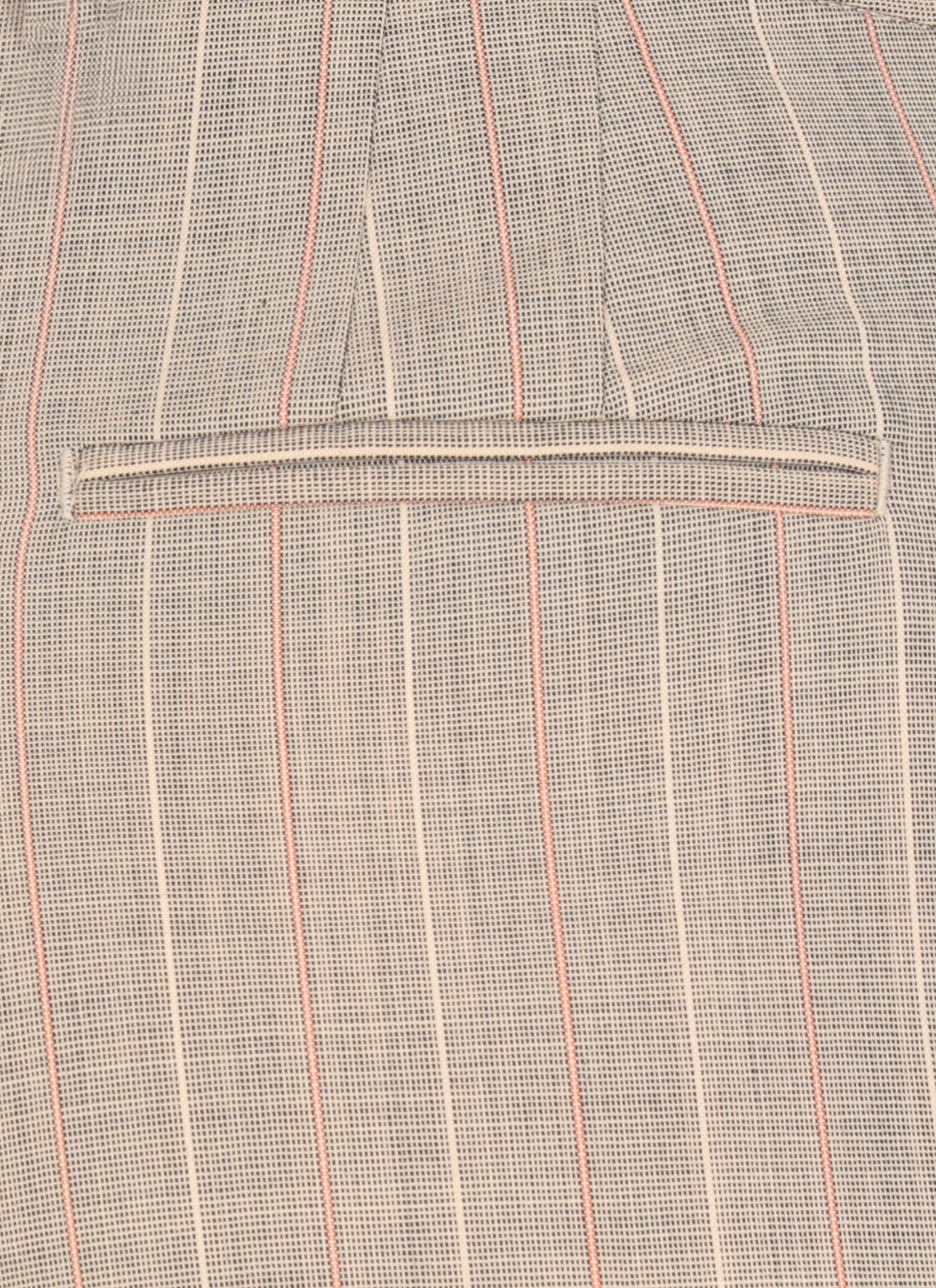 Pt Torino Beige Wool Palazzo Pants With Contrasting Striped Pattern