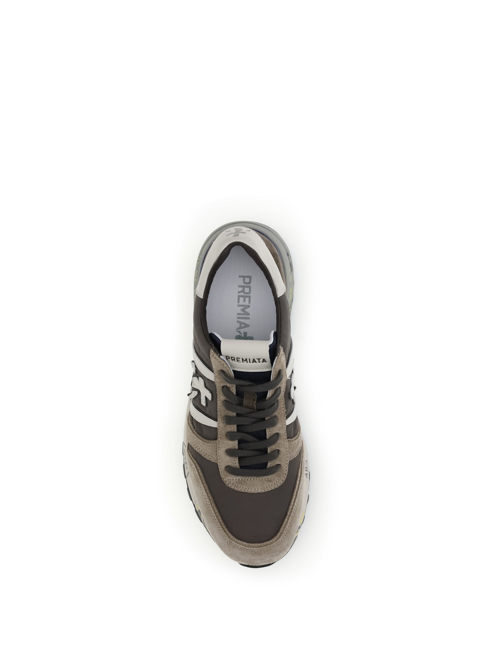 Premiata Lander Cross-detail Suede Sneakers In Multi