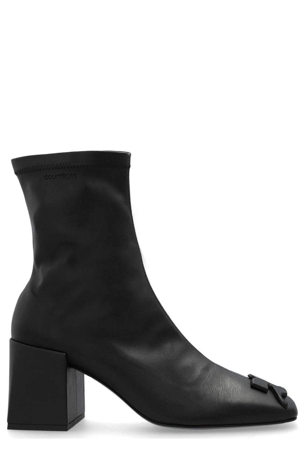 Shop Courrèges Reedition Sqaure Toe Boots In Nero