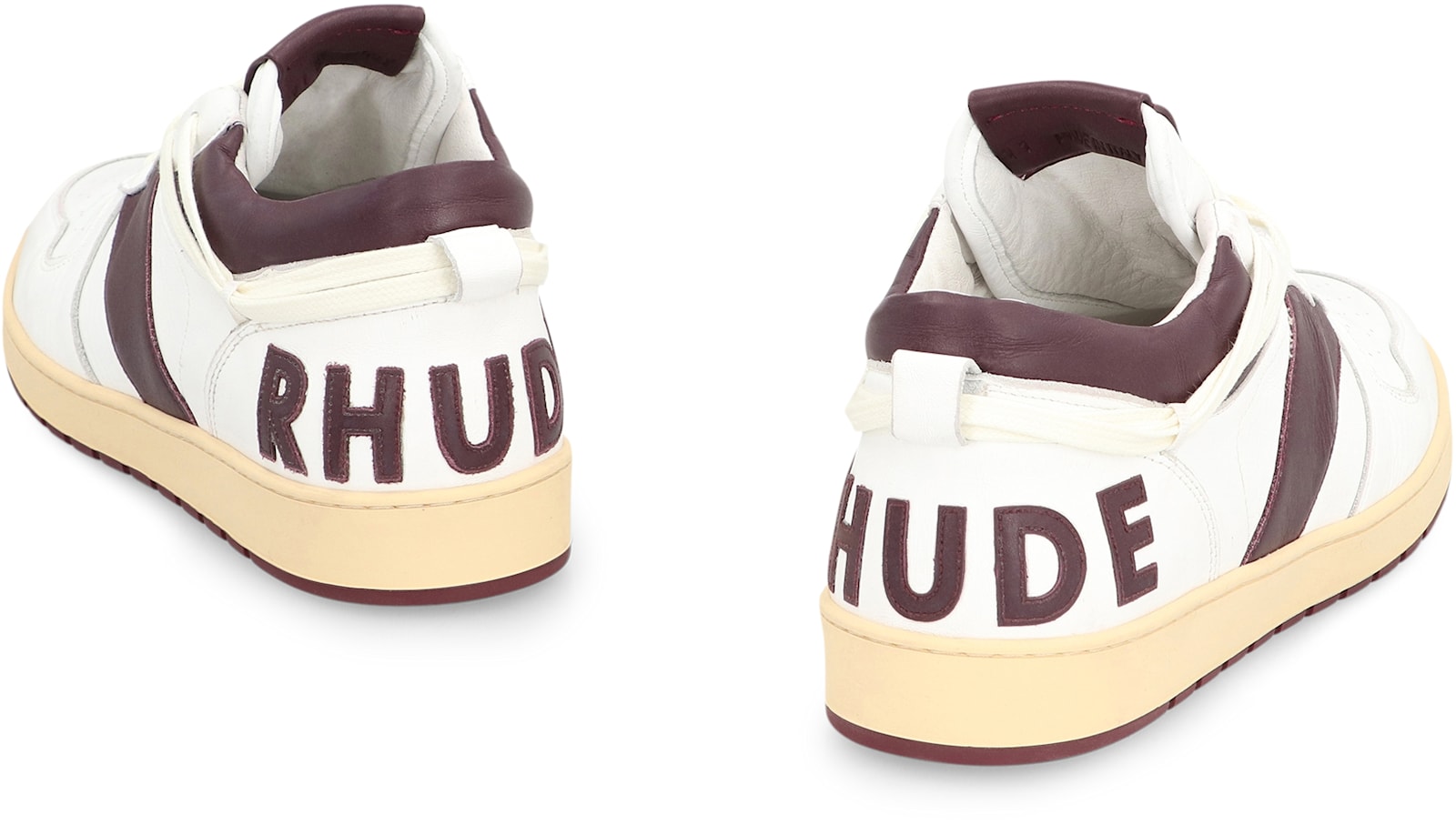 Rhude Rhecess Leather Low-top Sneakers In White