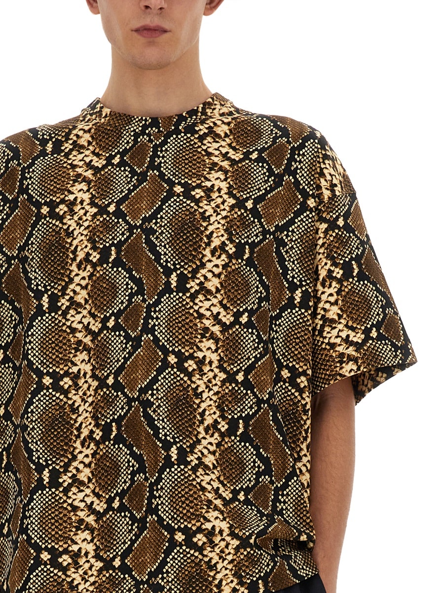 Shop Jil Sander T-shirt With Animal Pattern In Multicolour