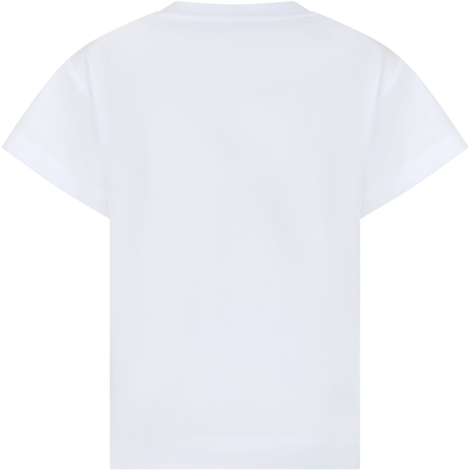 Shop Chiara Ferragni White T-shirt For Girl With Flirting Eyes And Heart