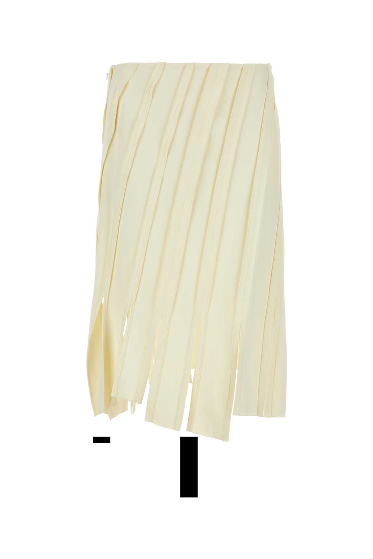 Shop Bottega Veneta Ivory Stretch Viscose Skirt In Burro