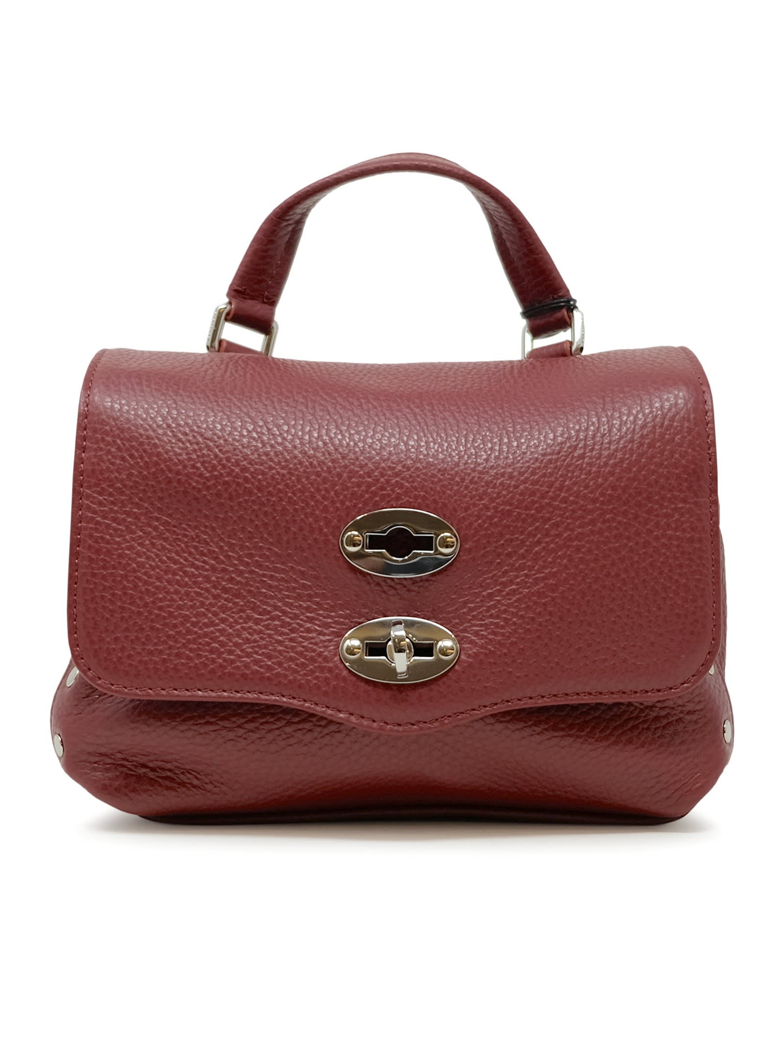 Zanellato 068010-0050000-z0940 Red Opera Postina Daily Giorno Baby Leather Handbag In Burgundy
