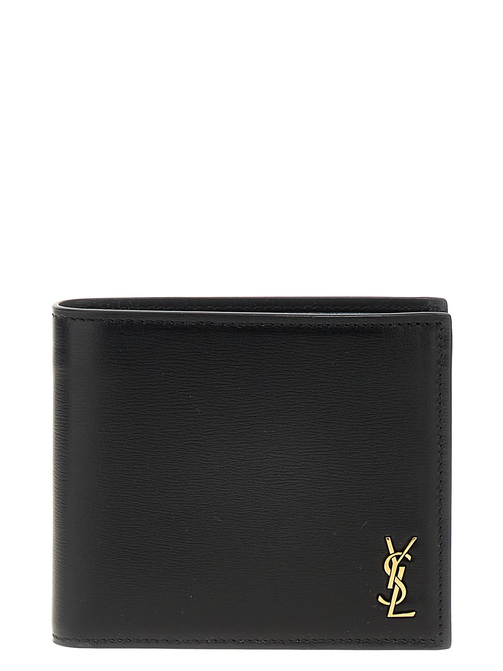 Shop Saint Laurent East/west Wallet In Black