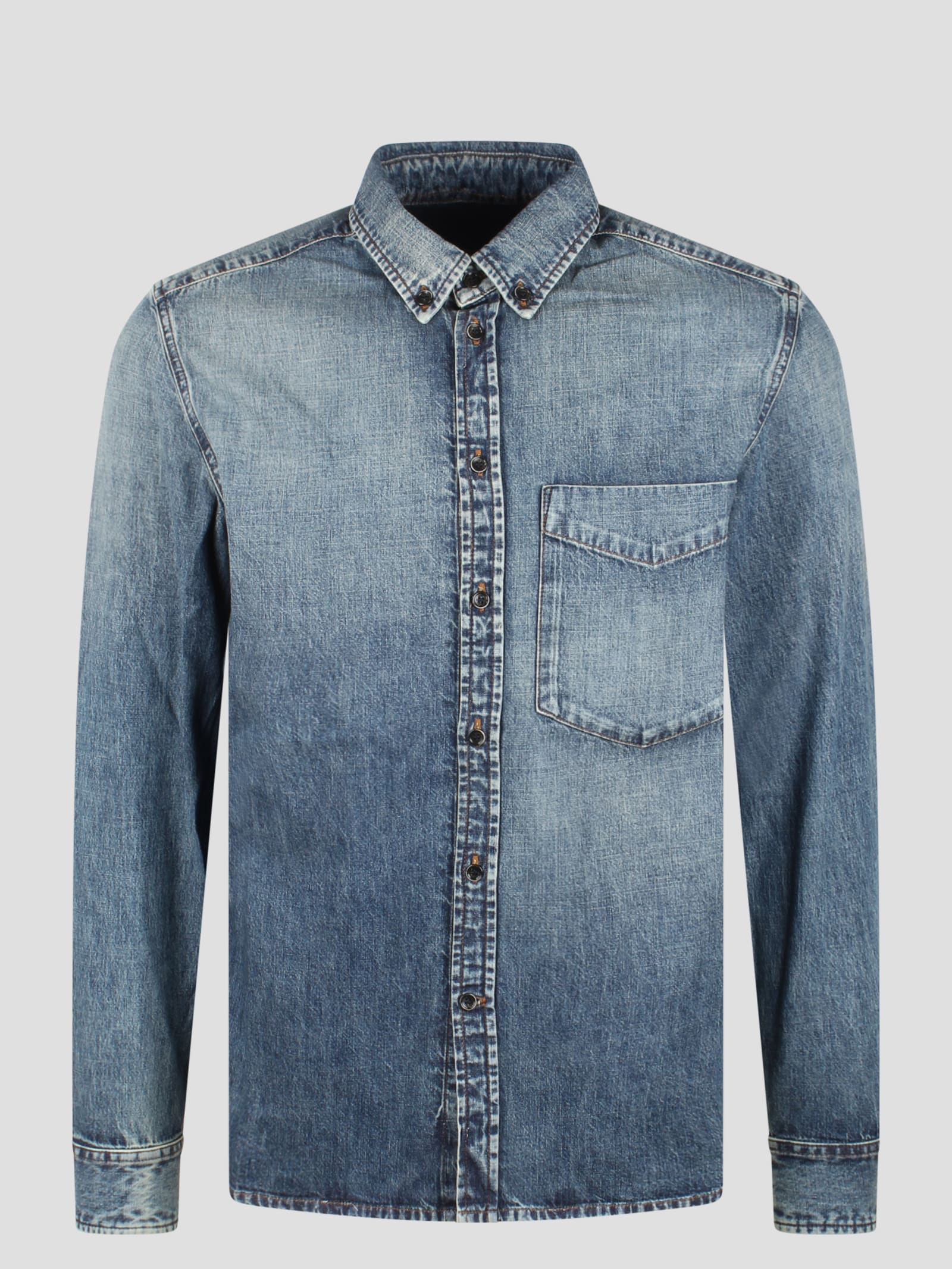 Shop Nine In The Morning Sebastian Shirt In Blue