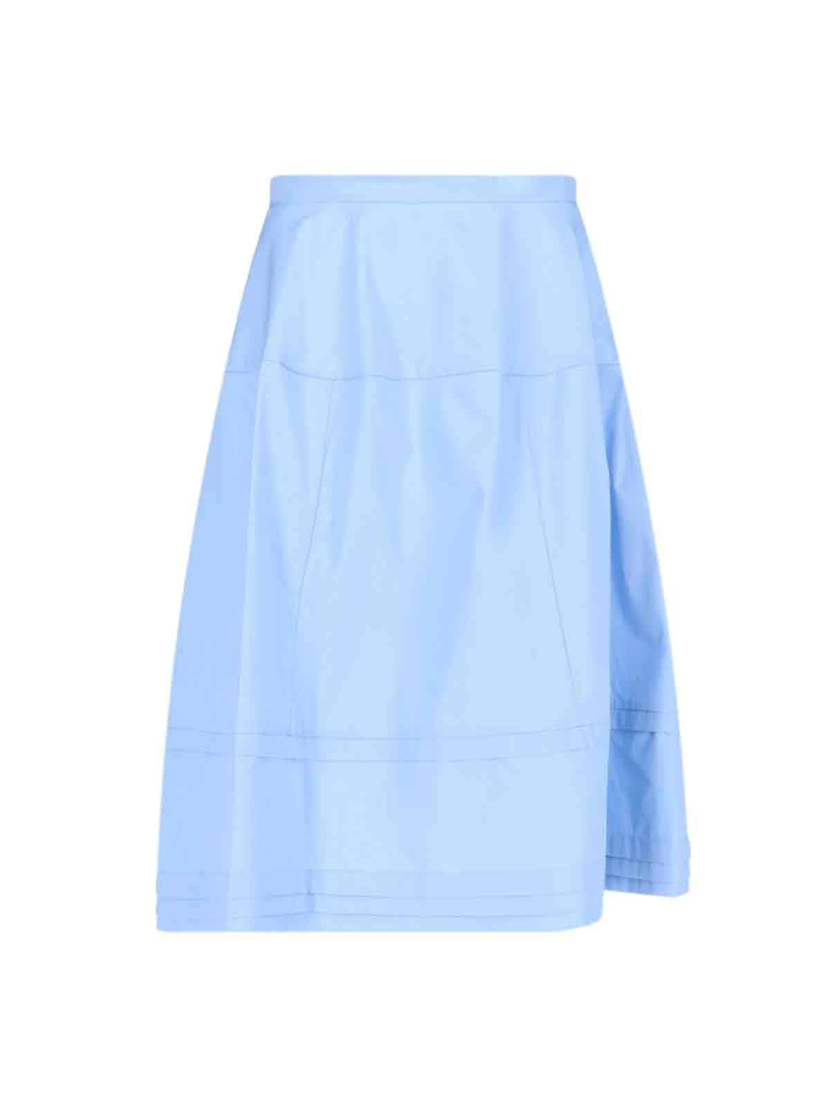 Shop Marni Flared Midi Skirt In Light Blue