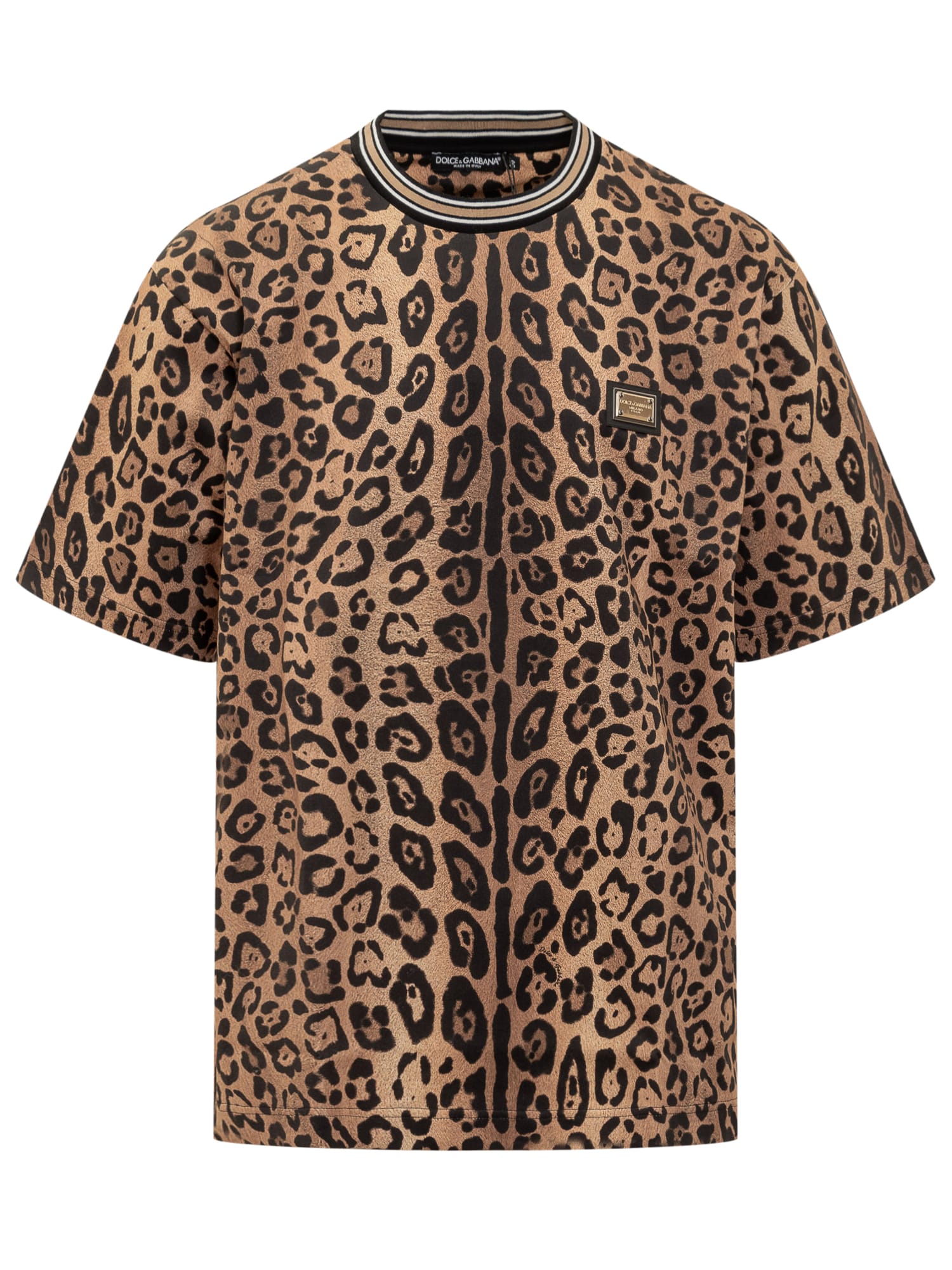 Dolce & Gabbana Leo T-shirt In Leo Ingrand Marrone