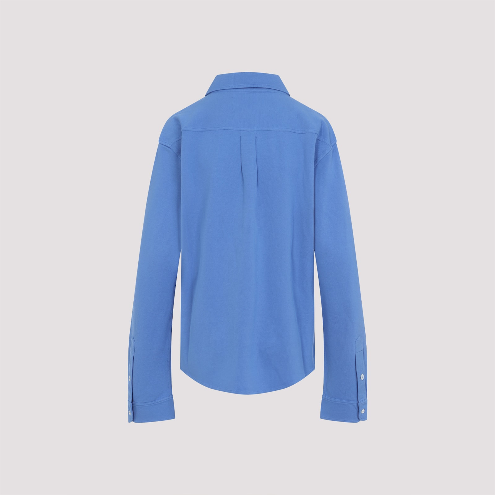 Miu Miu Button-down Shirt With Classic Collar In Blue