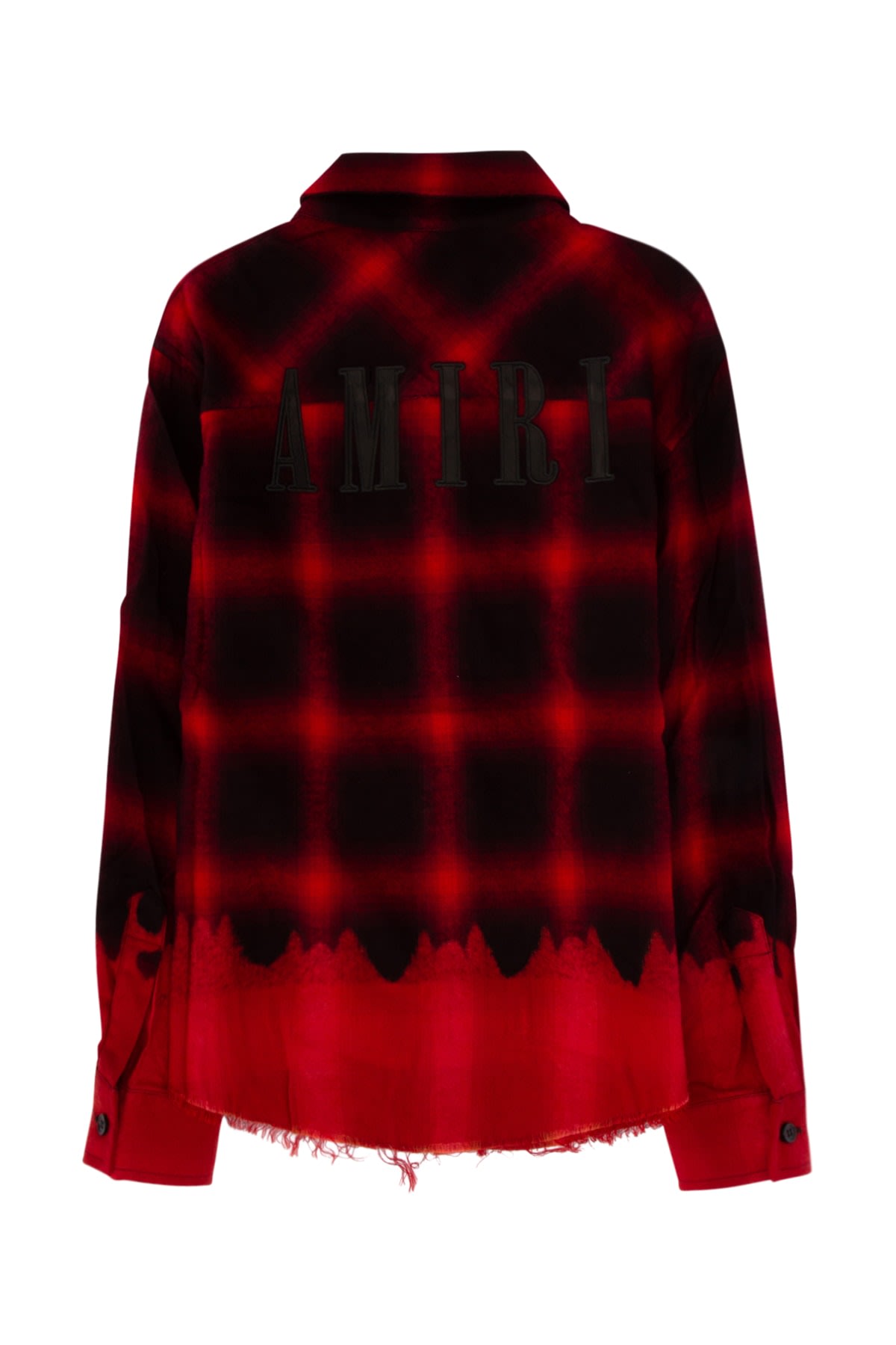 Amiri Distressed Plaid Check Cotton Shirt In 610