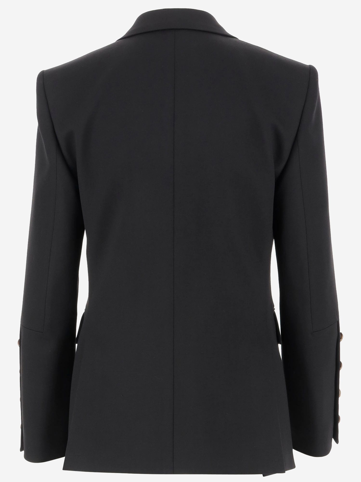 Shop Chloé Stretch Wool Double-breasted Jacket In Black