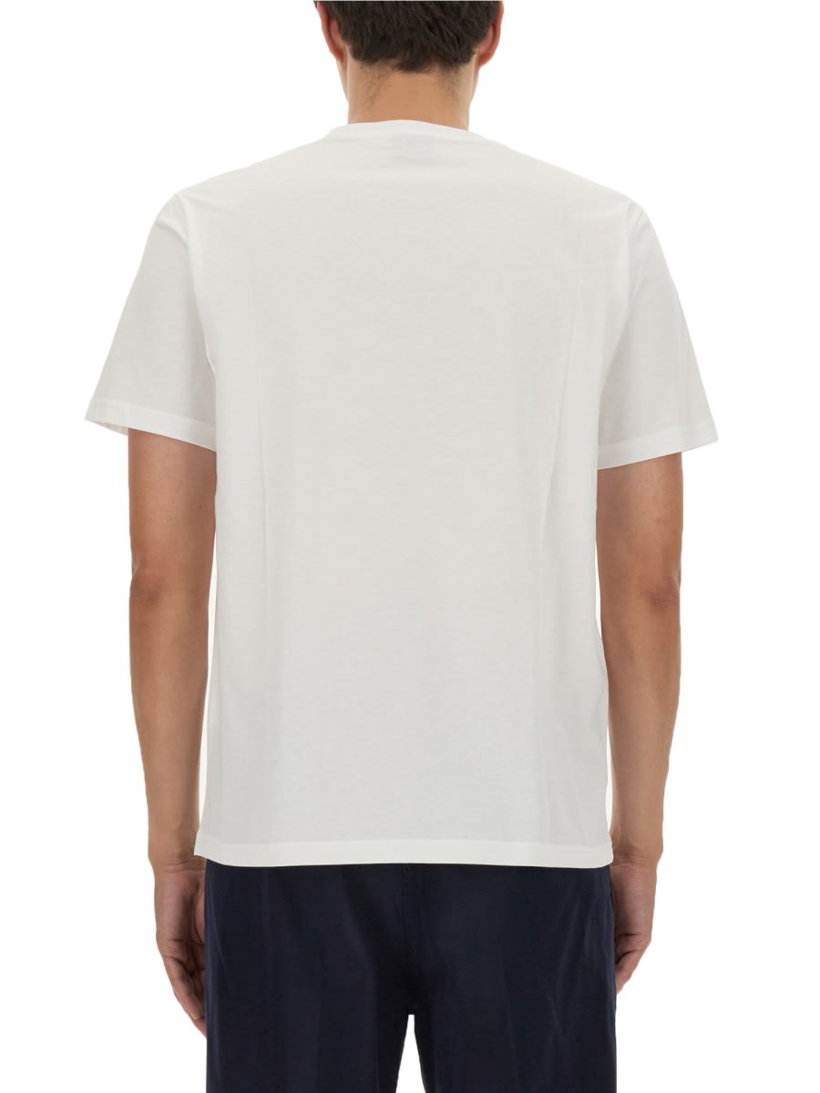 Shop Ps By Paul Smith Wooden Skull Print T-shirt In White