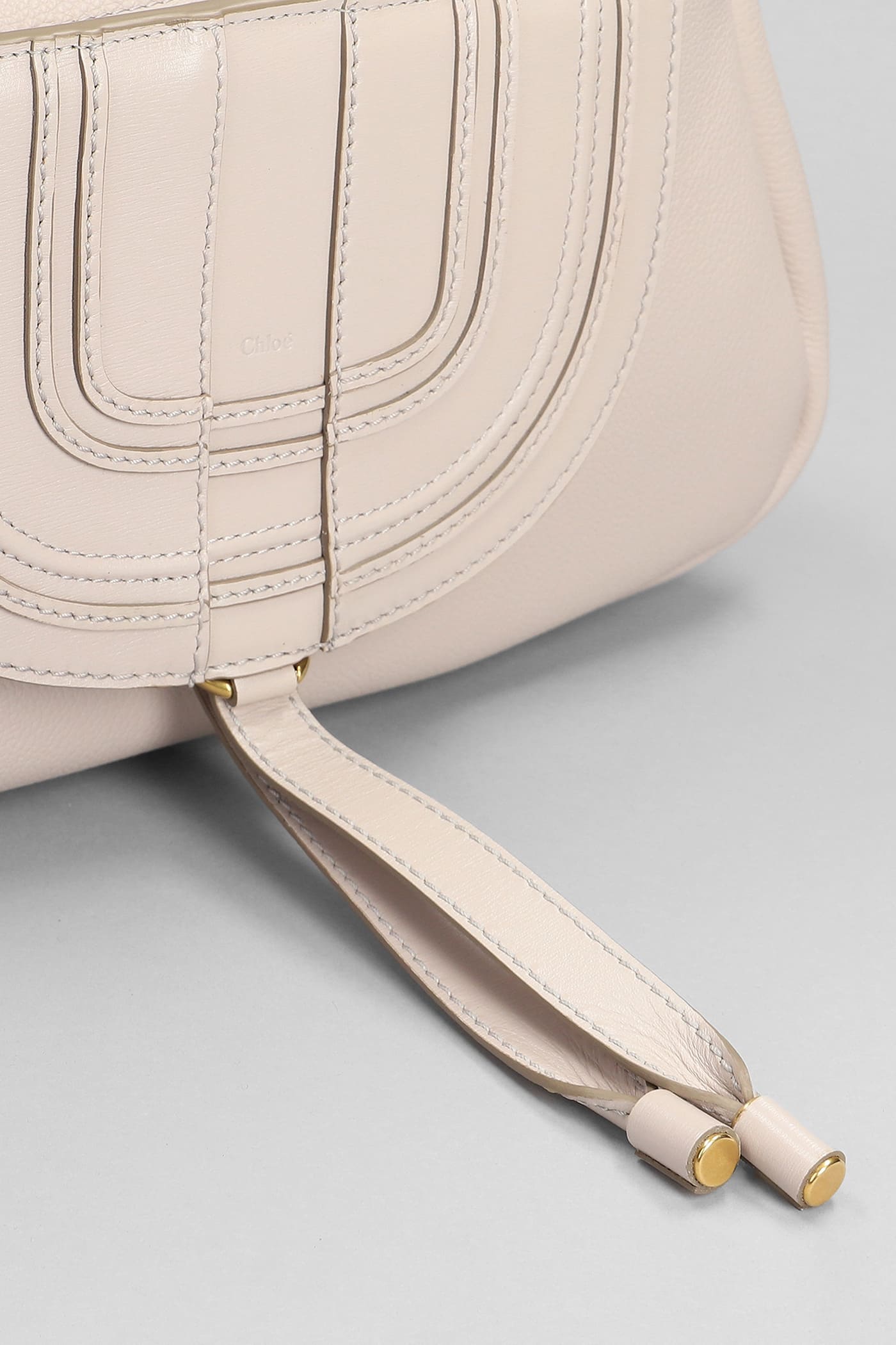 Chloé Marcie Shoulder Bag In Grey Leather In Grey