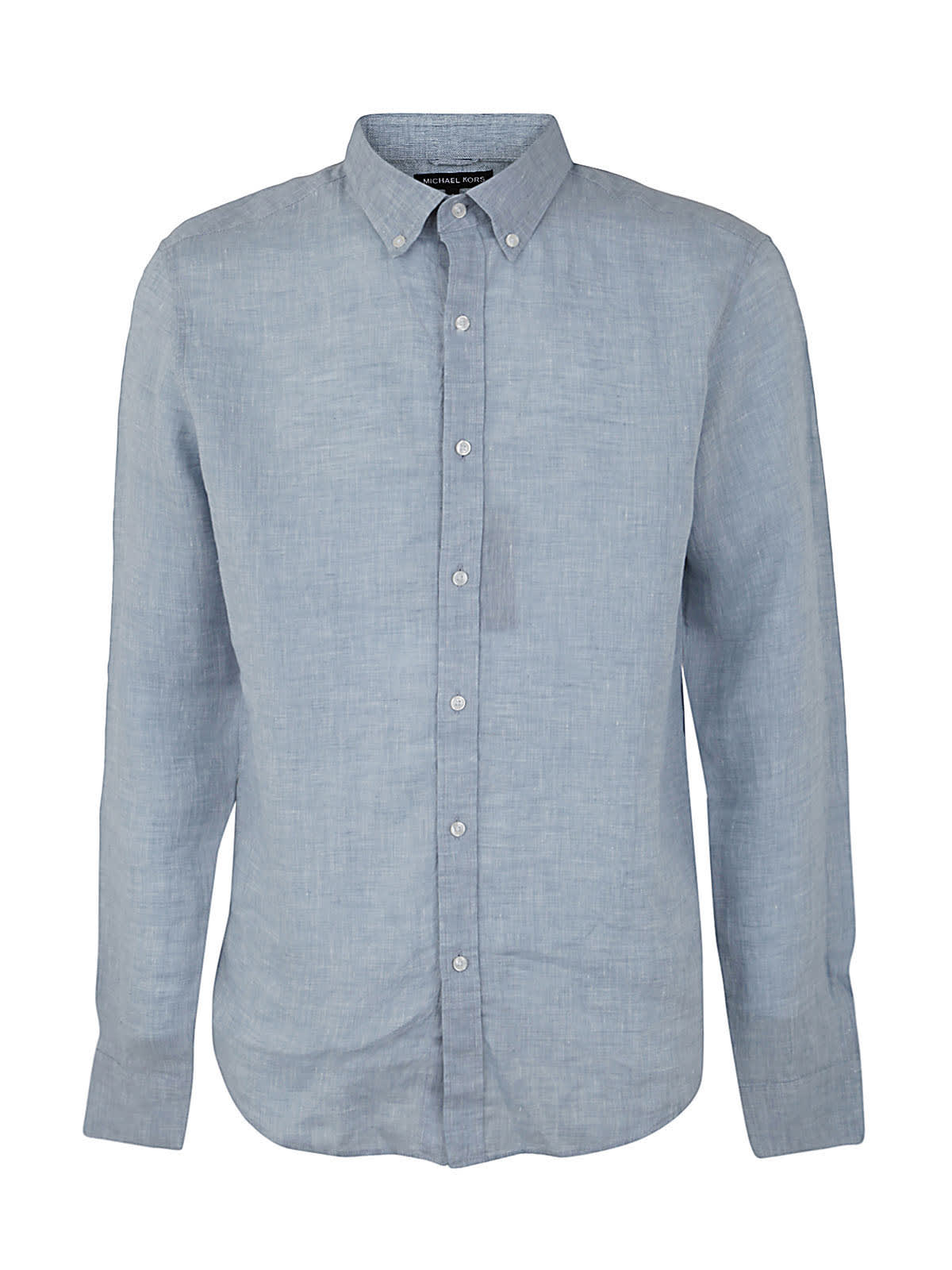 Shop Michael Kors Long Sleeved Linen Shirt In Blue