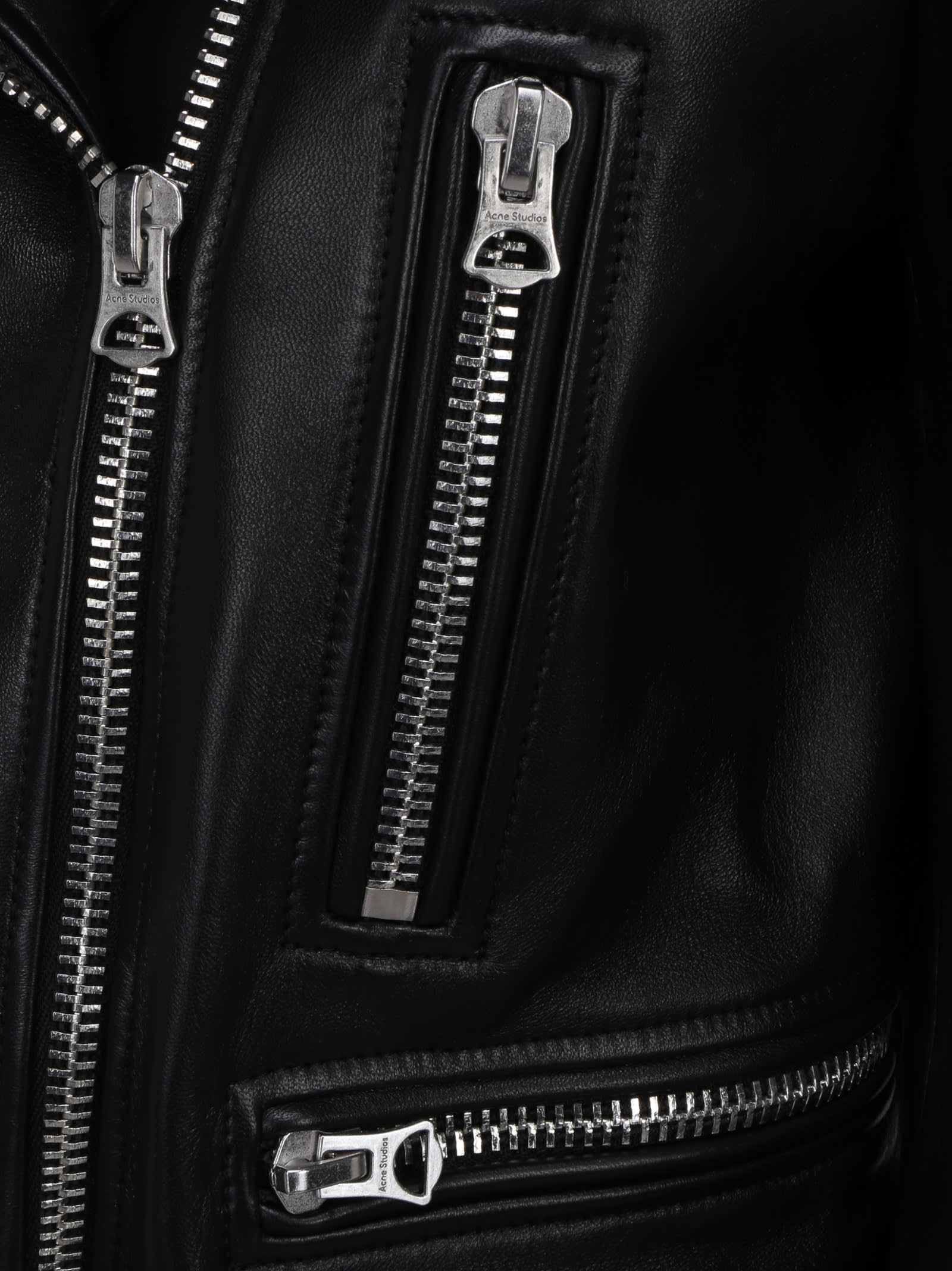 Acne Studios Black Leather Mock Jacket