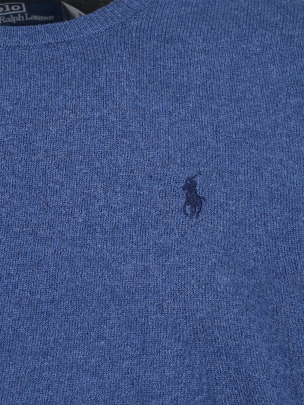 Shop Polo Ralph Lauren Logo Sweater In Blue